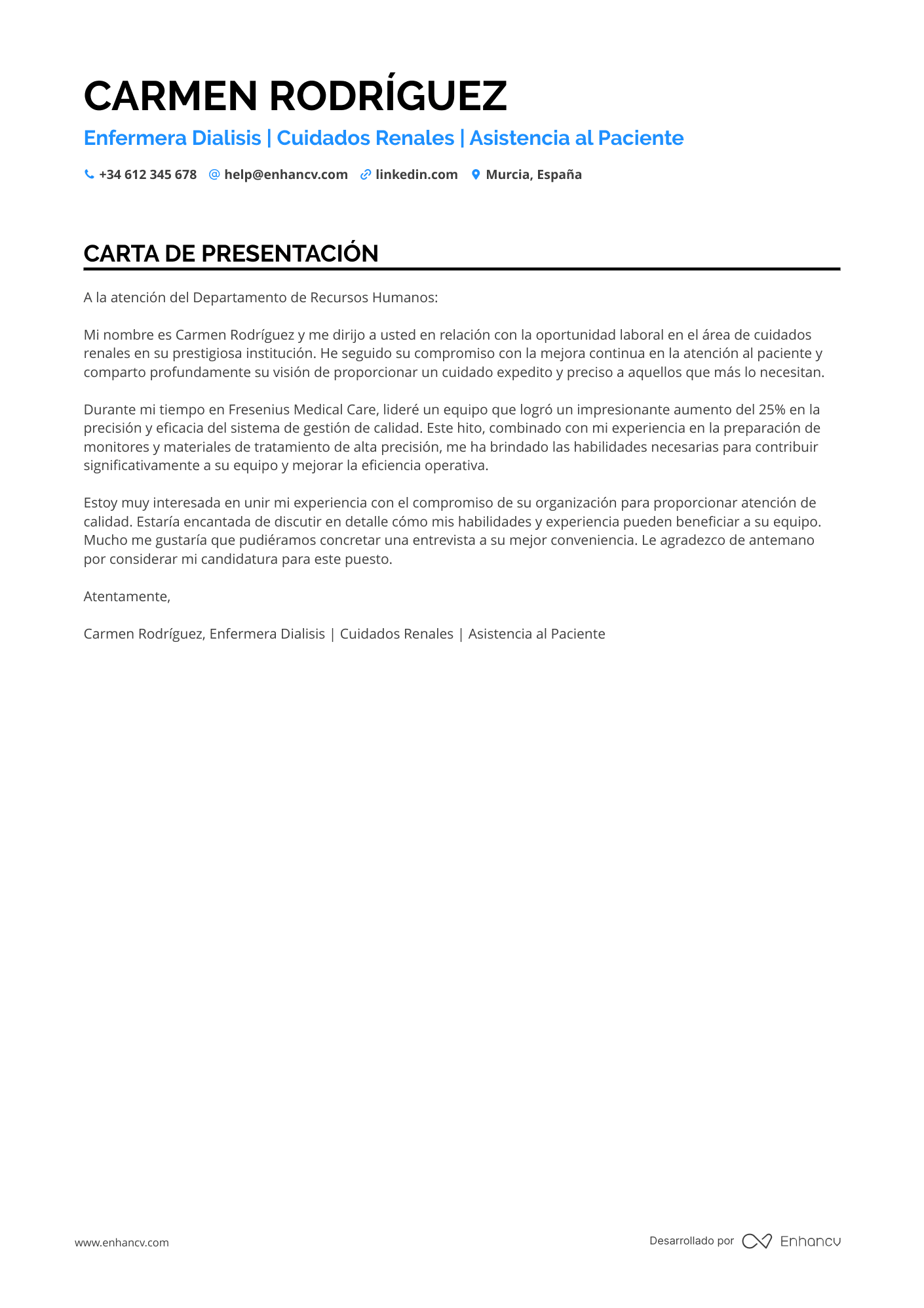 Auxiliar de Enfermería Senior