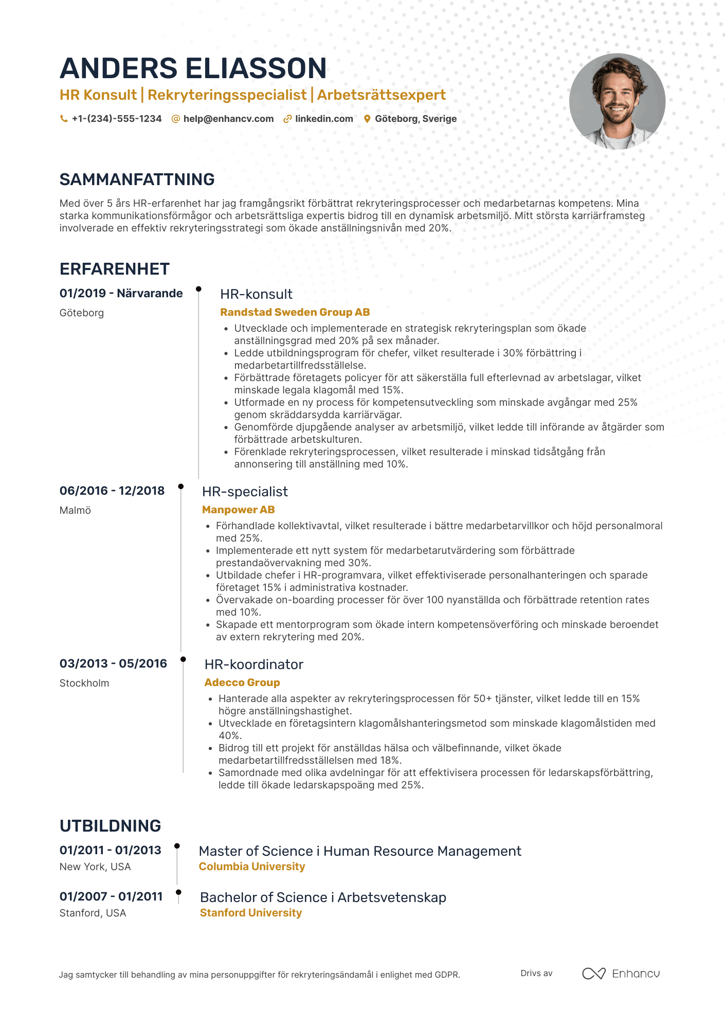 CV för HR Konsult