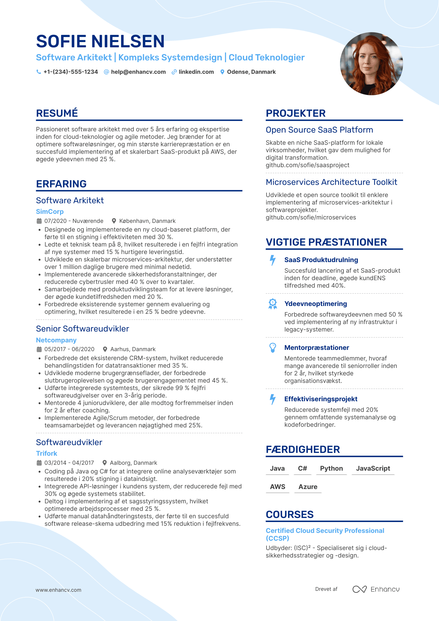 CV til Software Arkitekt