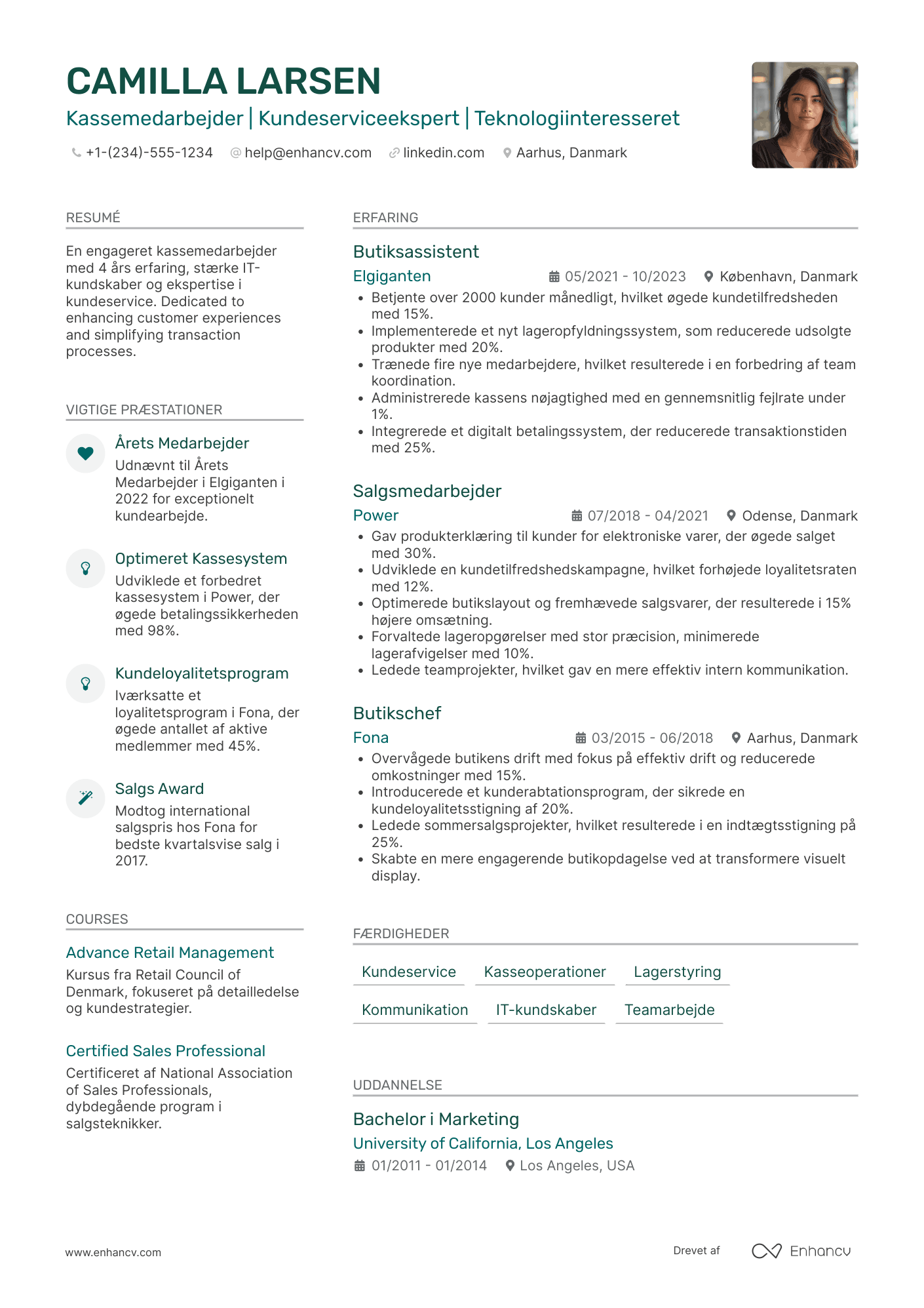 CV til Kassemedarbejder i elektronikbutik