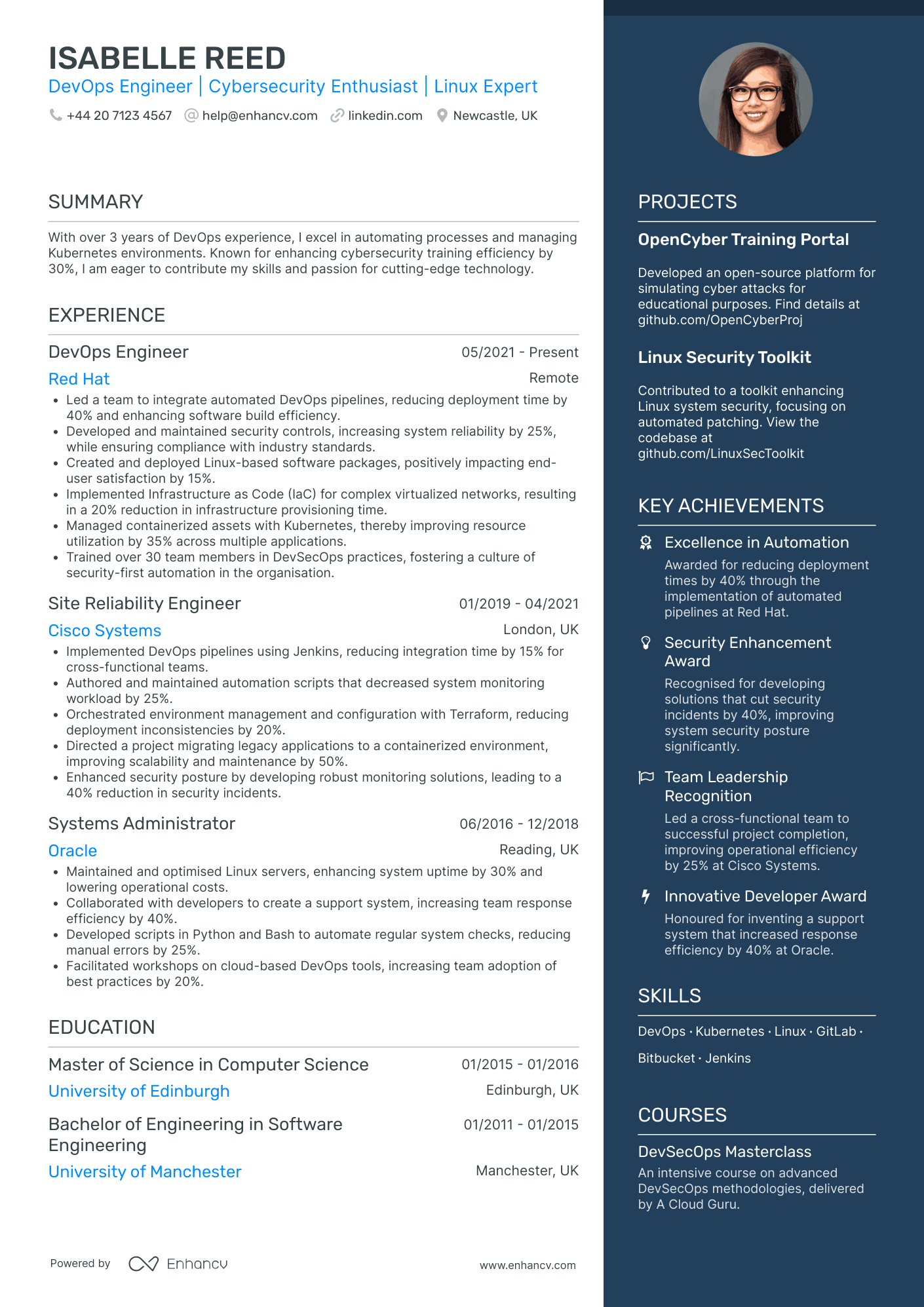 Devops Network Engineer CV Examples