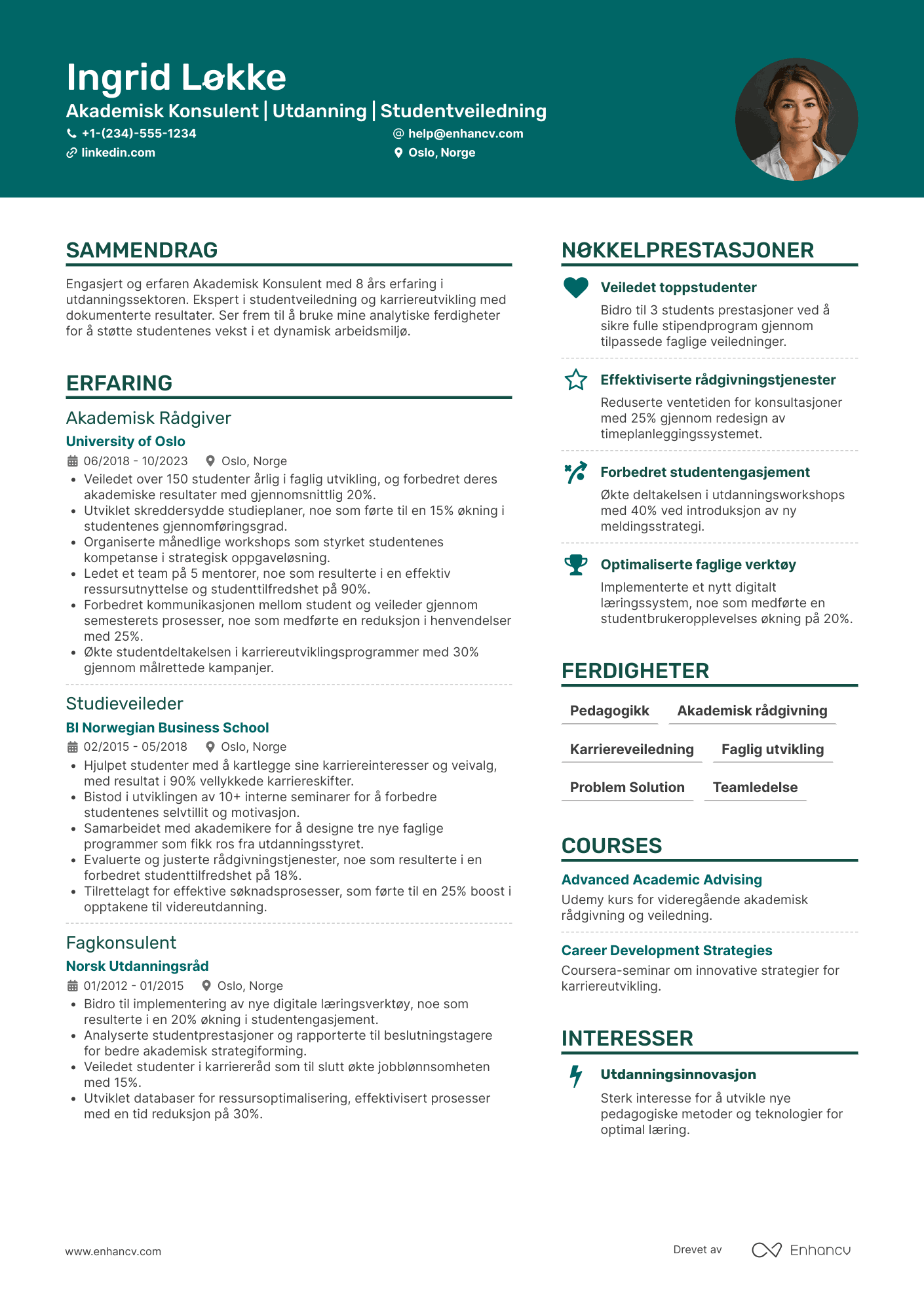 CV for Akademisk Konsulent