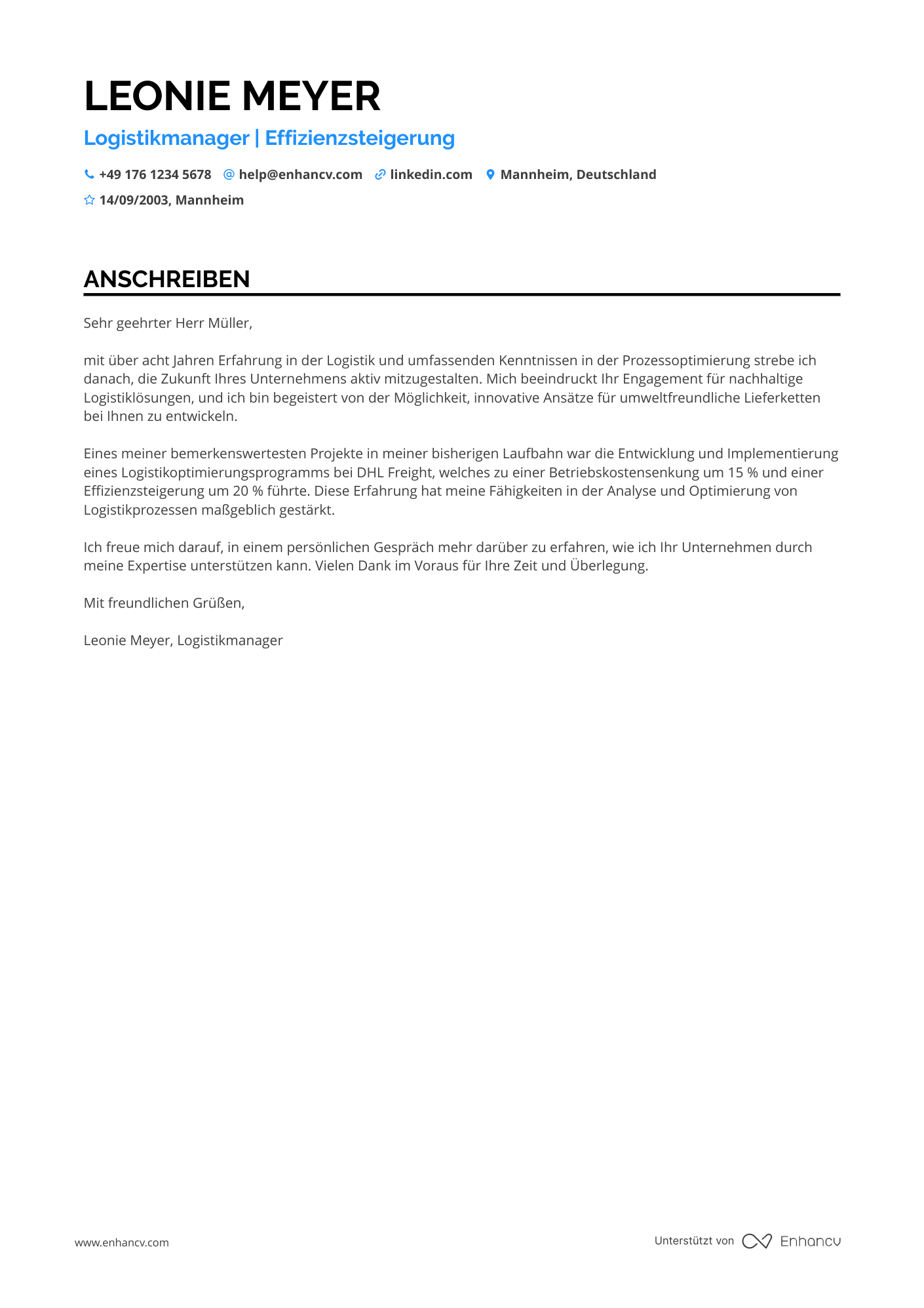 Stellvertretender Manager für Logistik