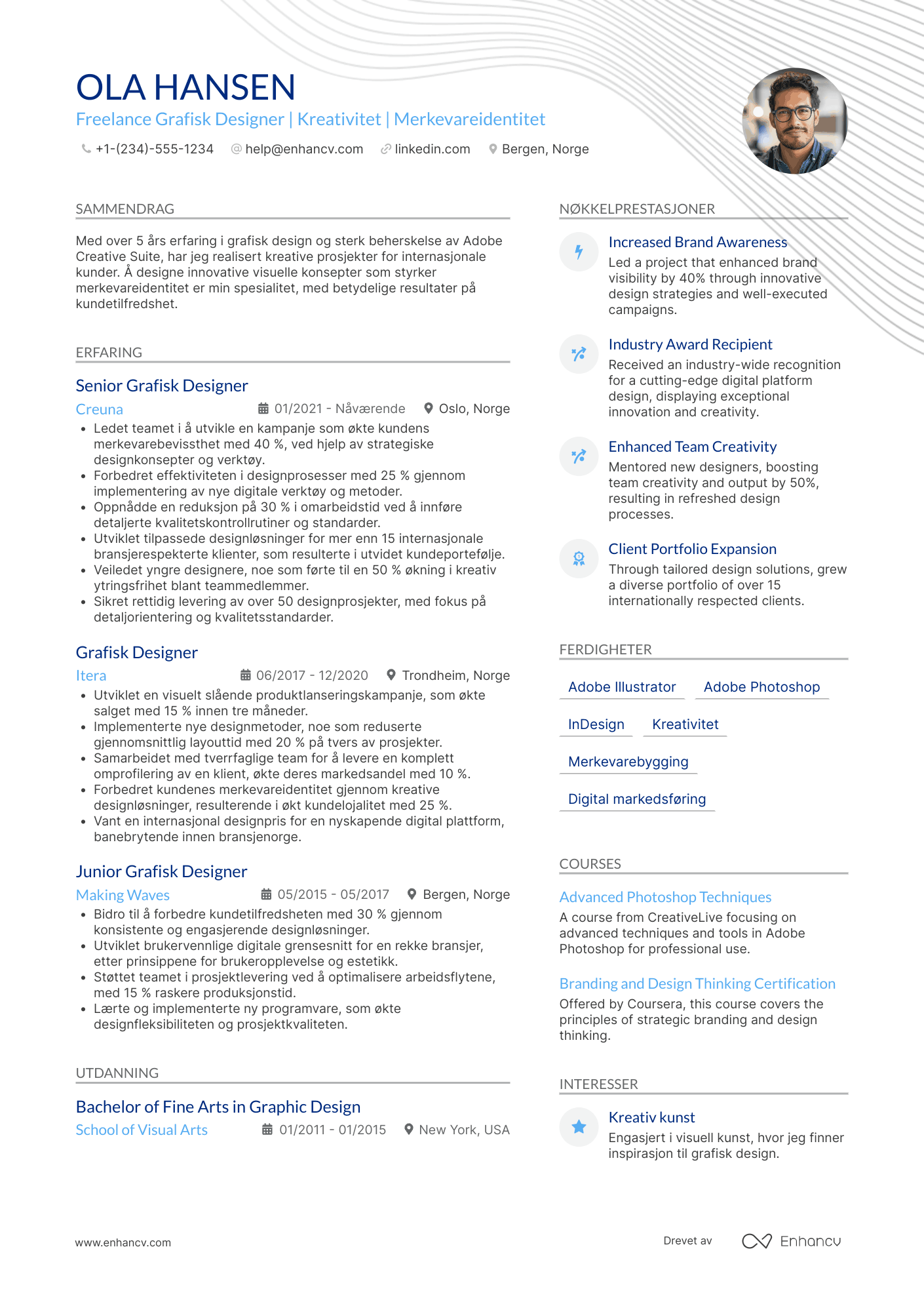 CV for Freelance Grafisk Designer