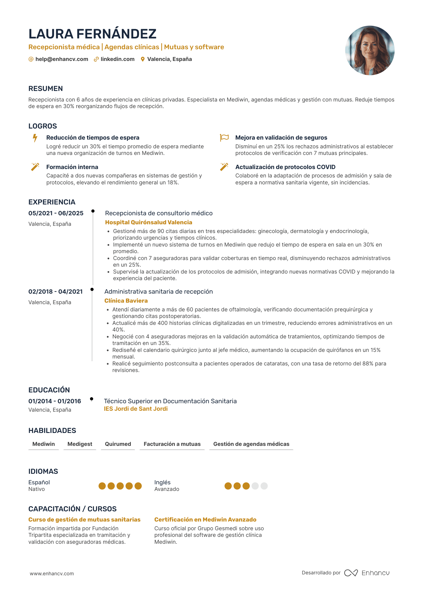 Recepcionista de consultorio médico