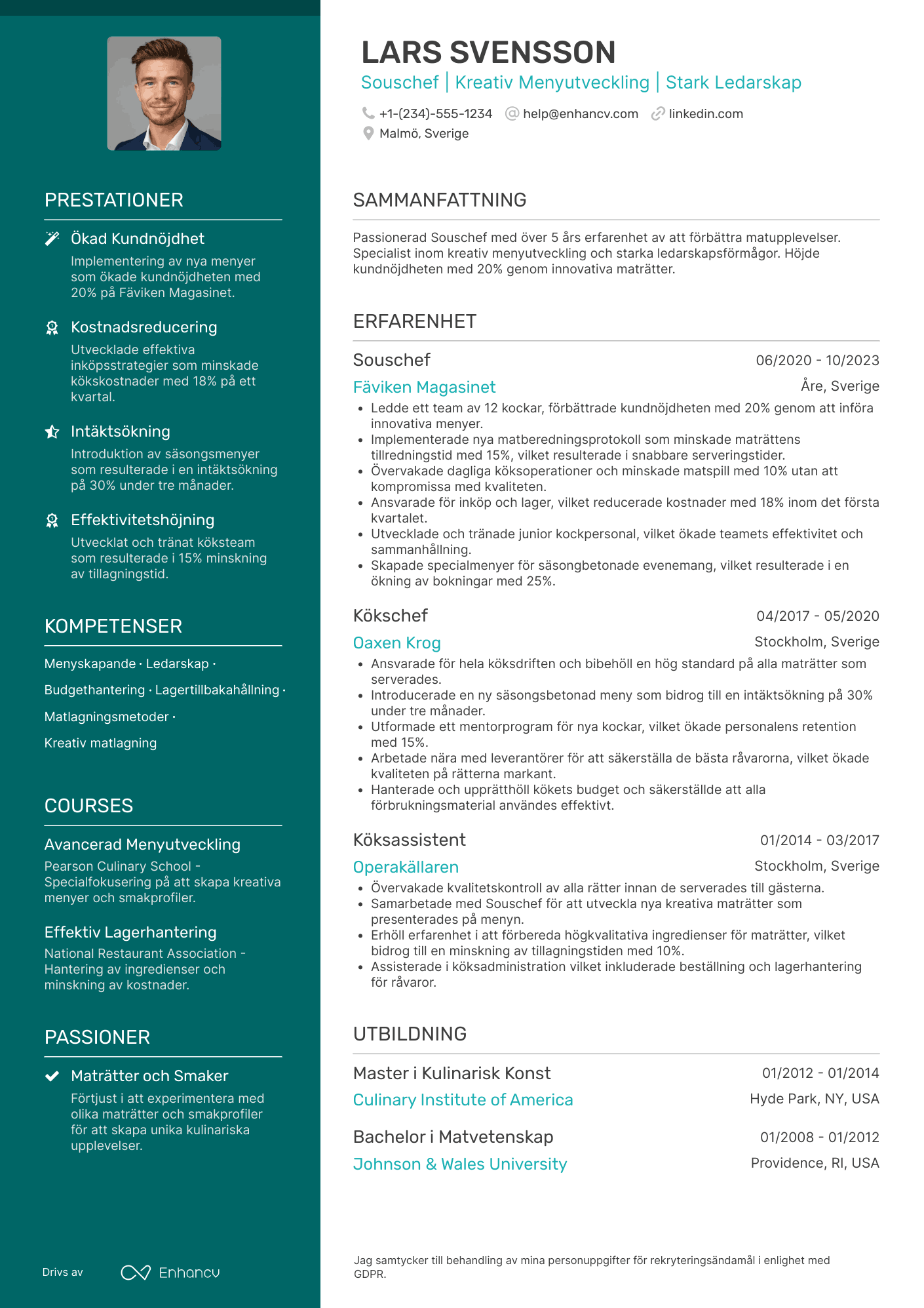 CV för Souschef