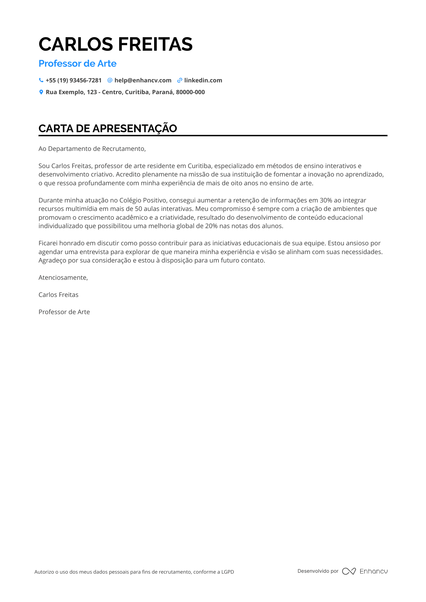 Professor de Artes
