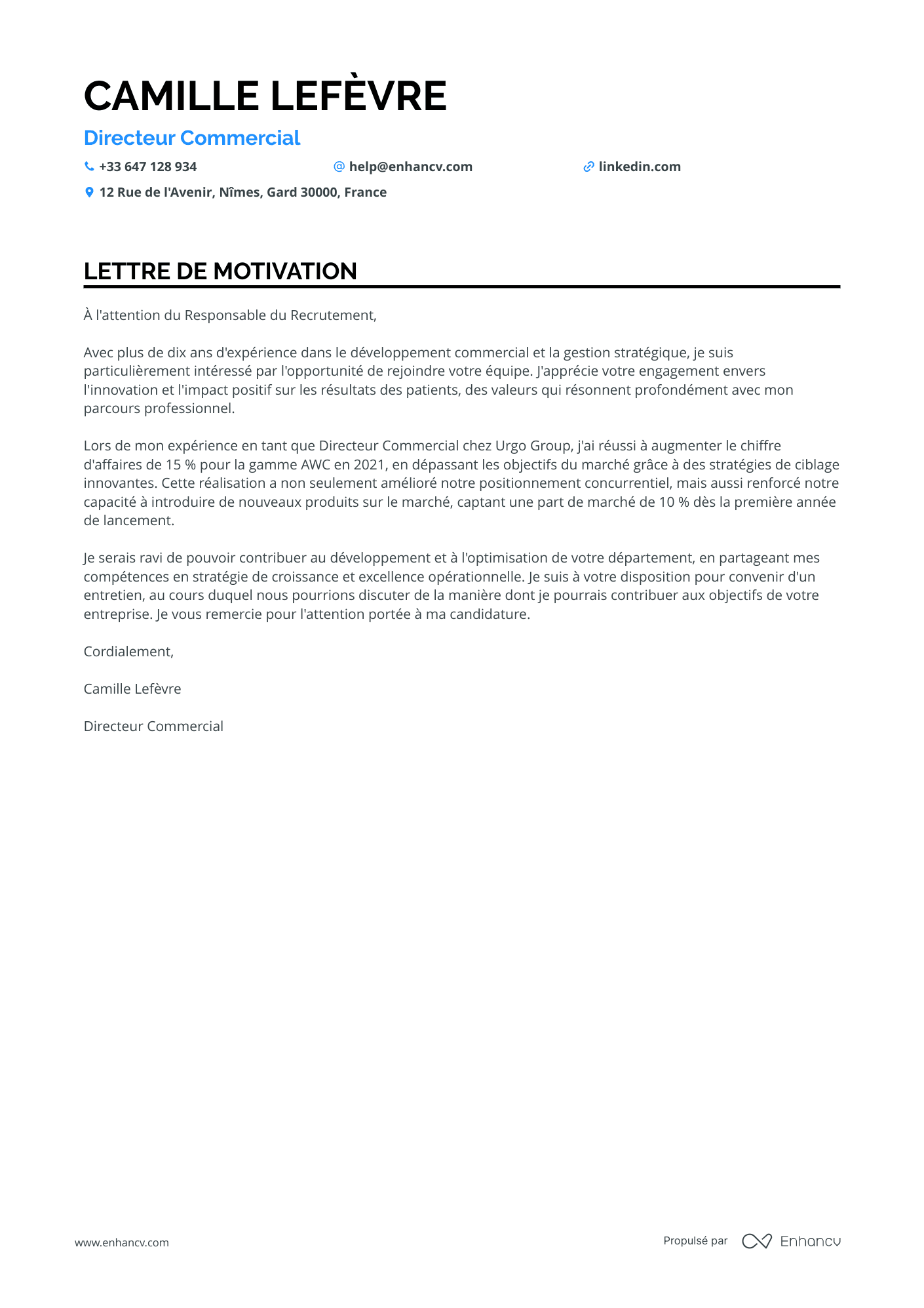 Directeur Commercial des Ventes