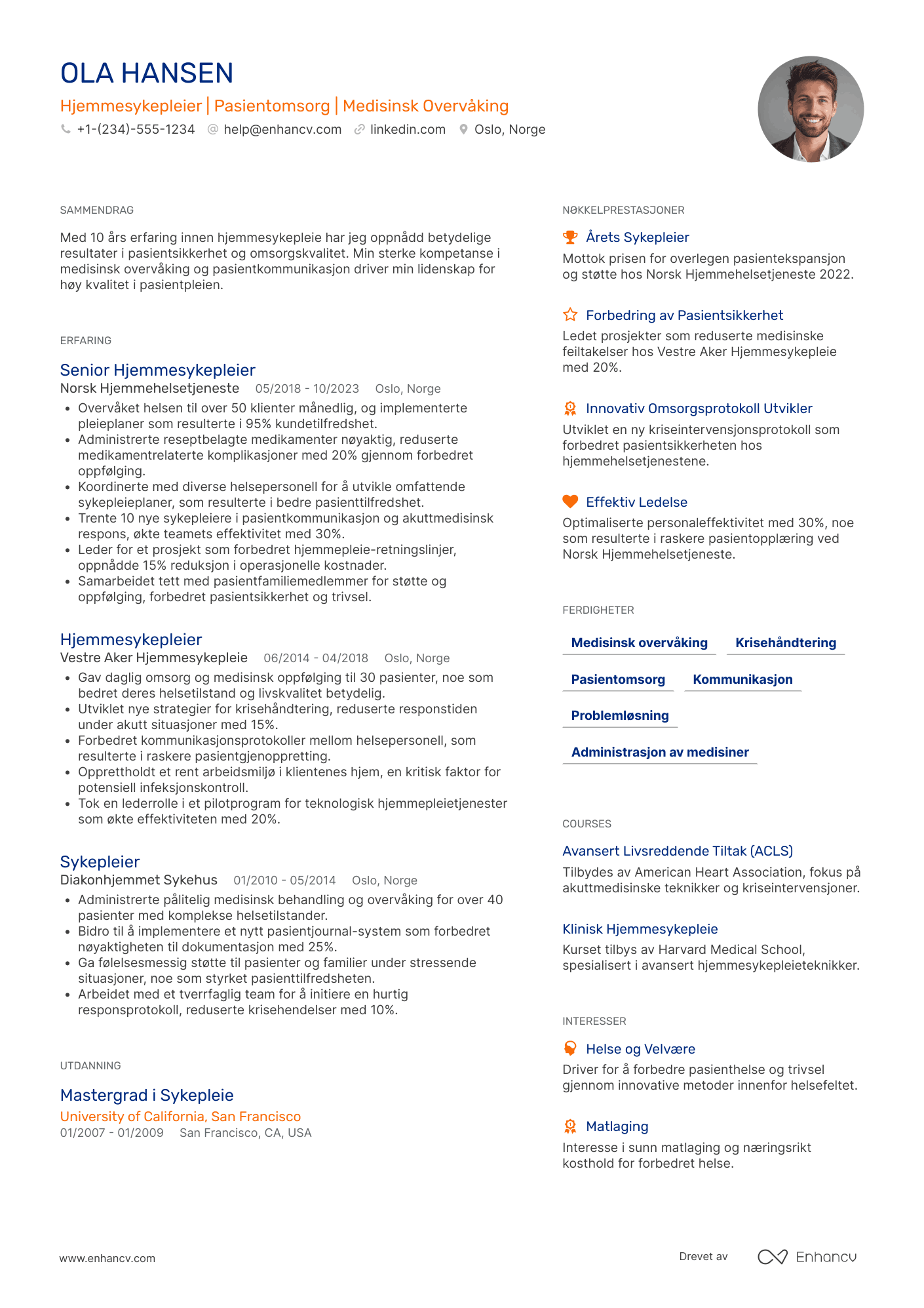 CV for Hjemmesykepleier