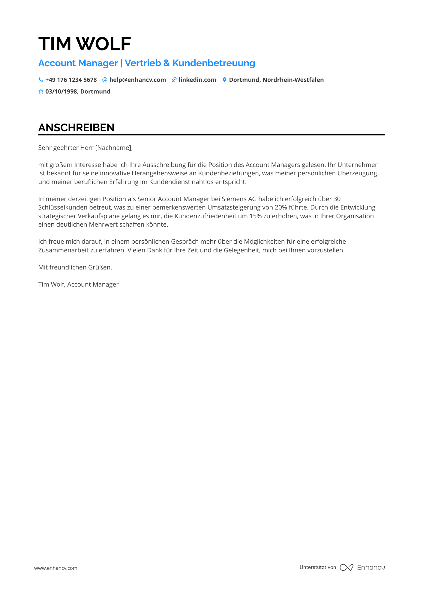 Account Manager mit langjähriger Erfahrung
