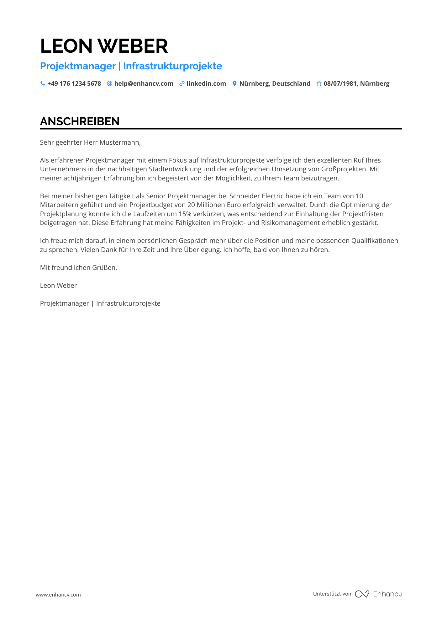 Projektmanager für Infrastrukturprojekte