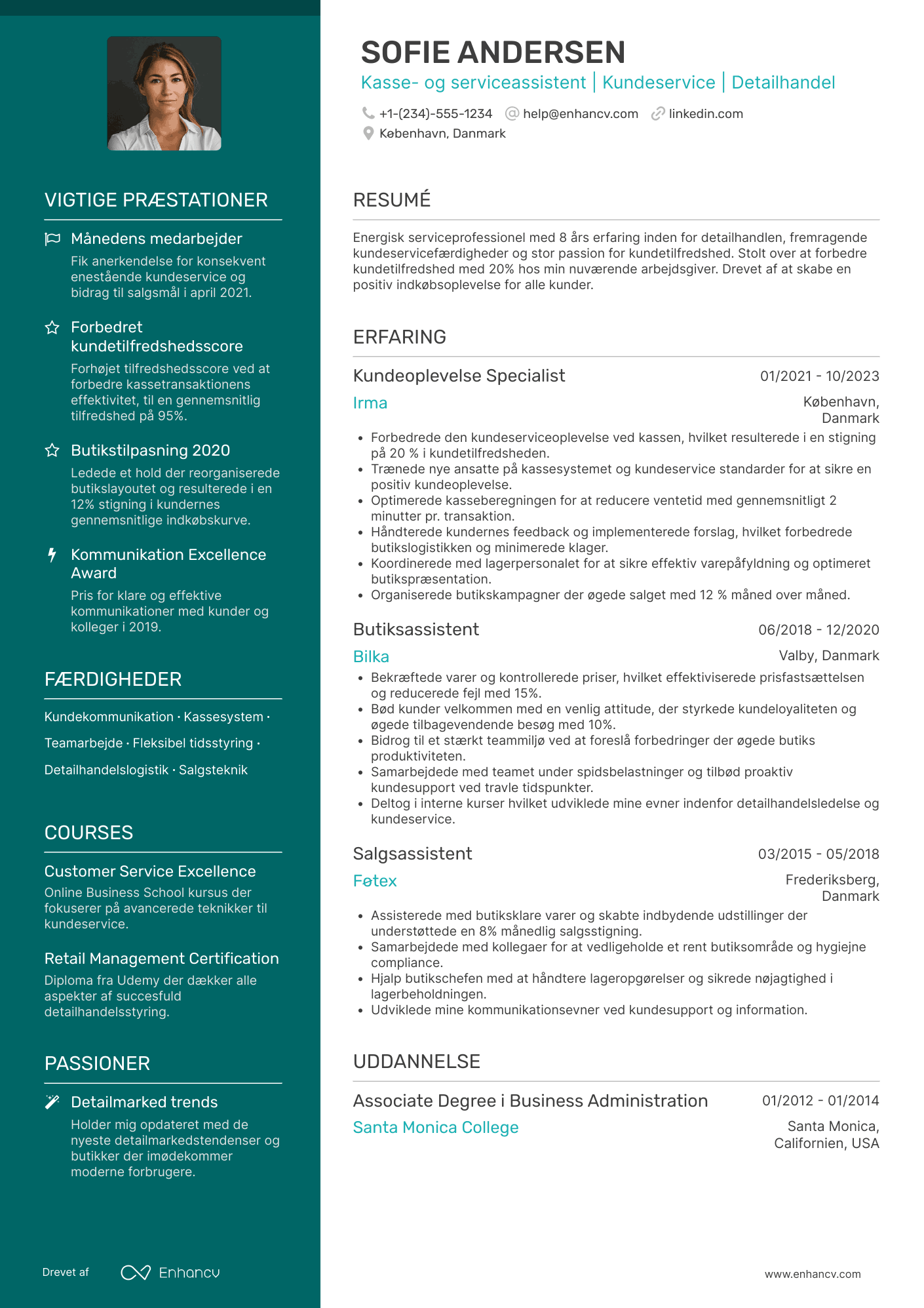 CV til Kasse  og serviceassistent