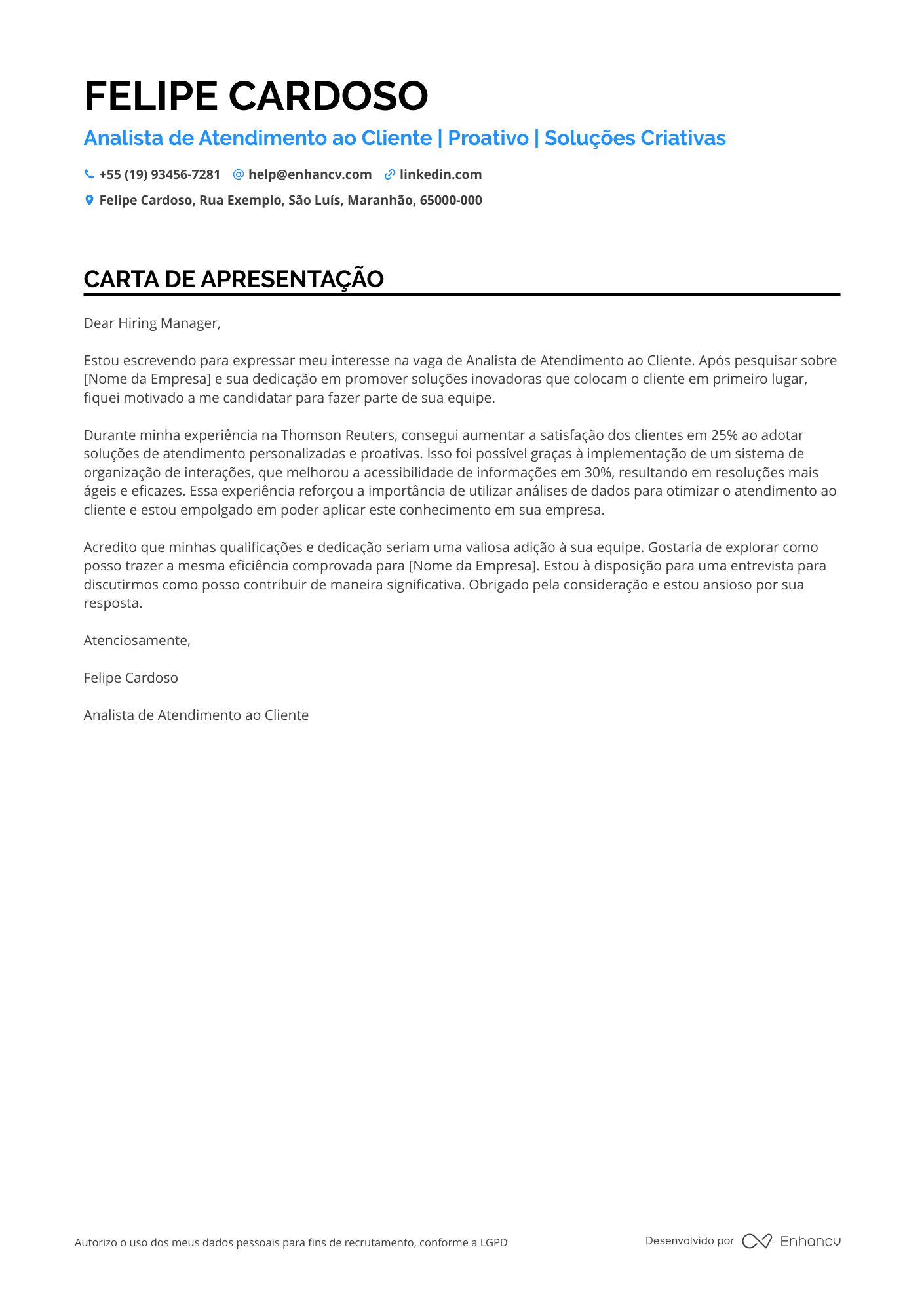 Atendimento ao Cliente Júnior