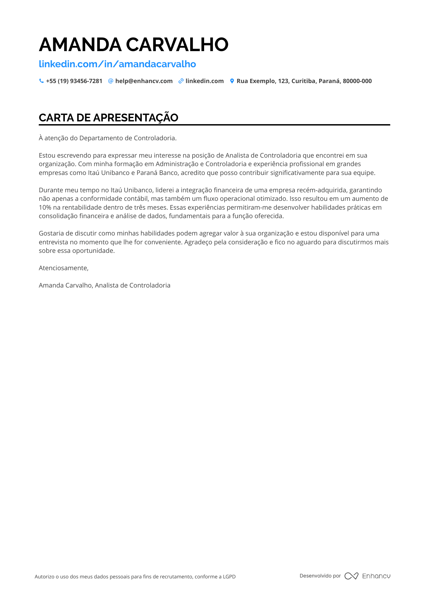 Analista Contábil de Controladoria