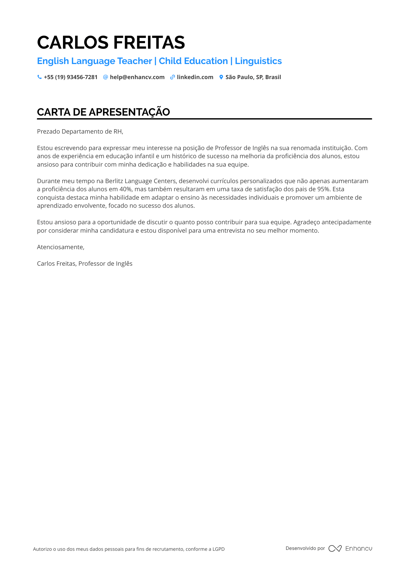 Professor de Inglês para Crianças