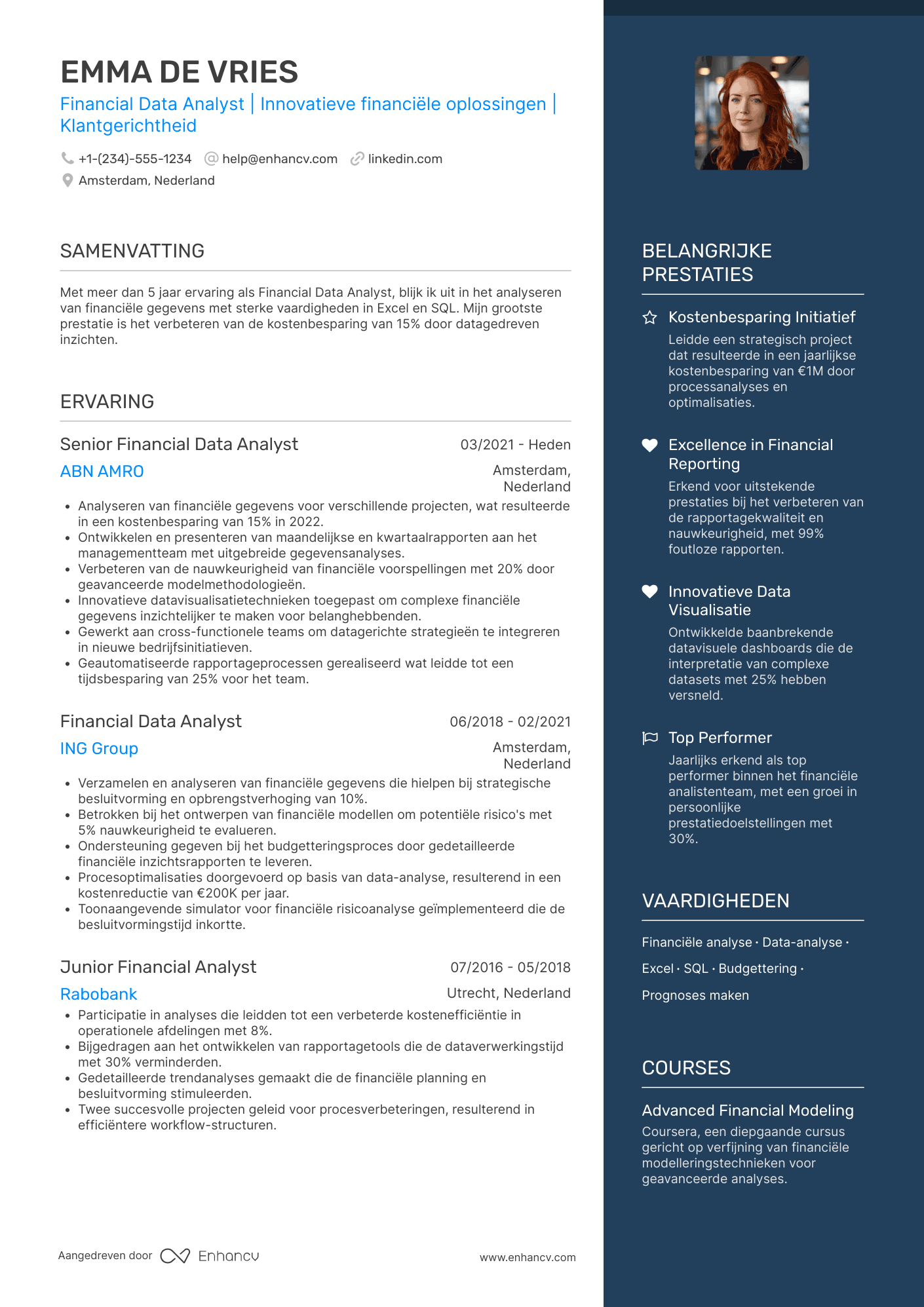 CV voor Financial Data Analyst
