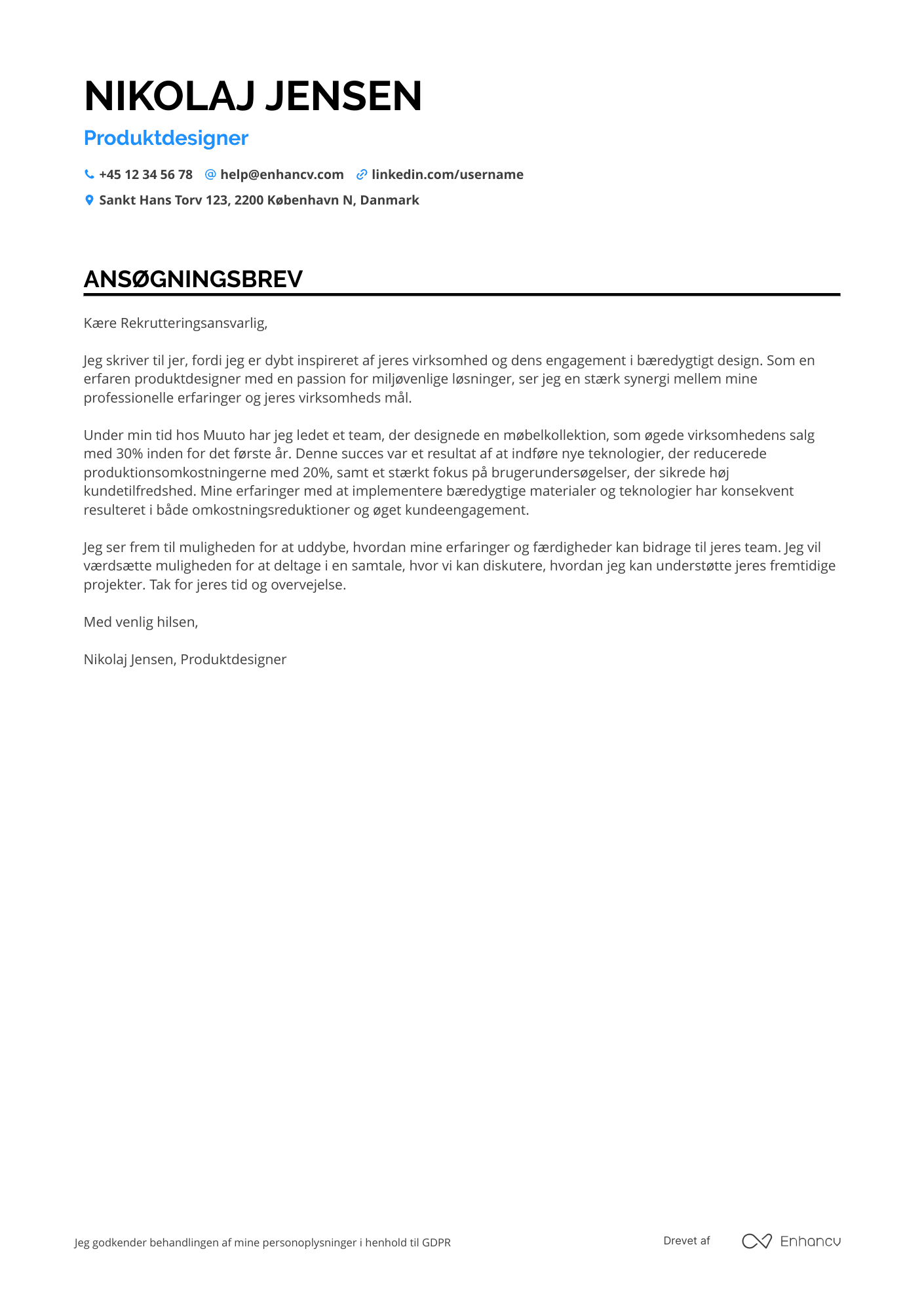 Ansøgningsbrev til Produktdesigner hos Ikea