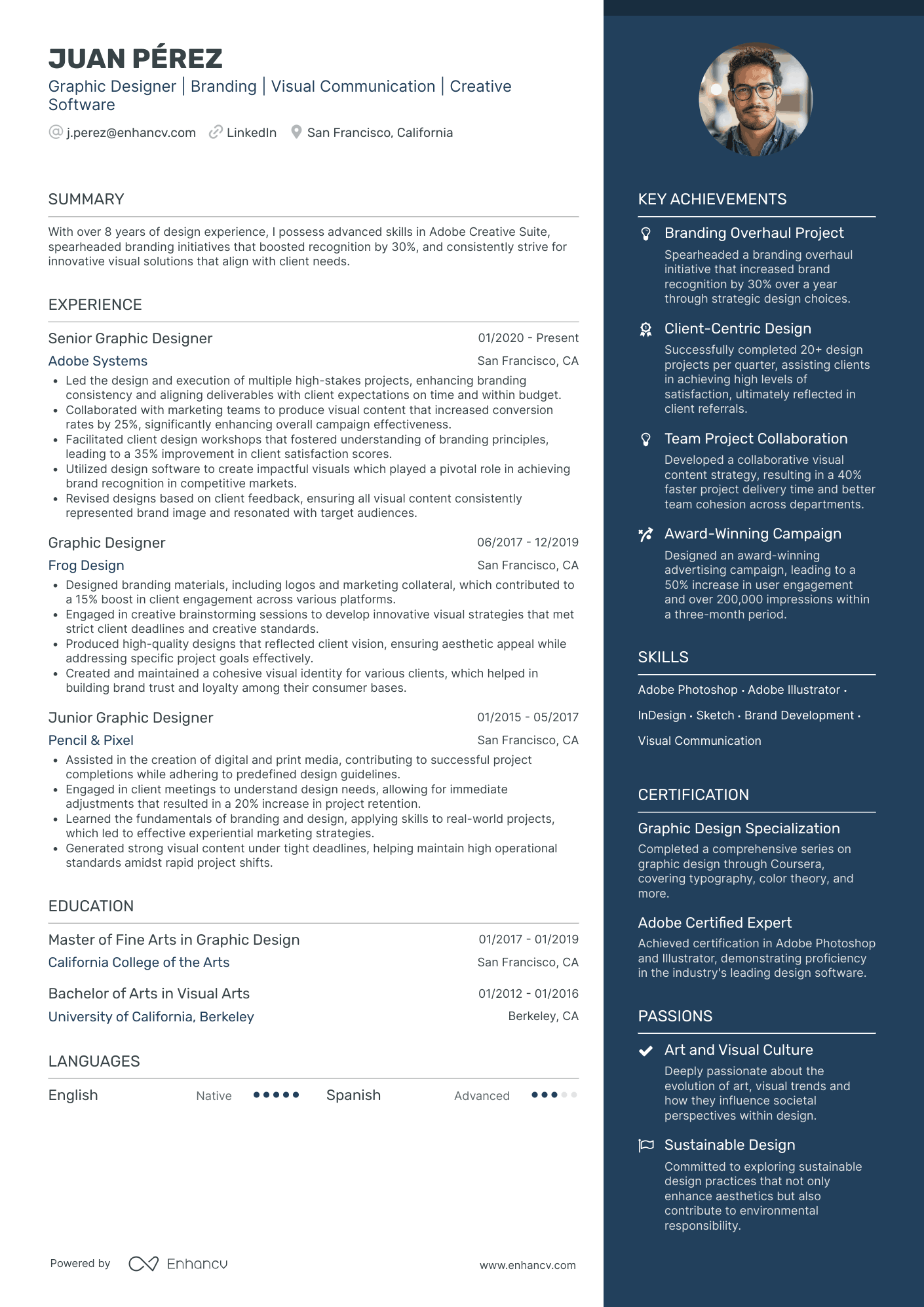 Diseñador Gráfico en Inglés Ejemplos de CV