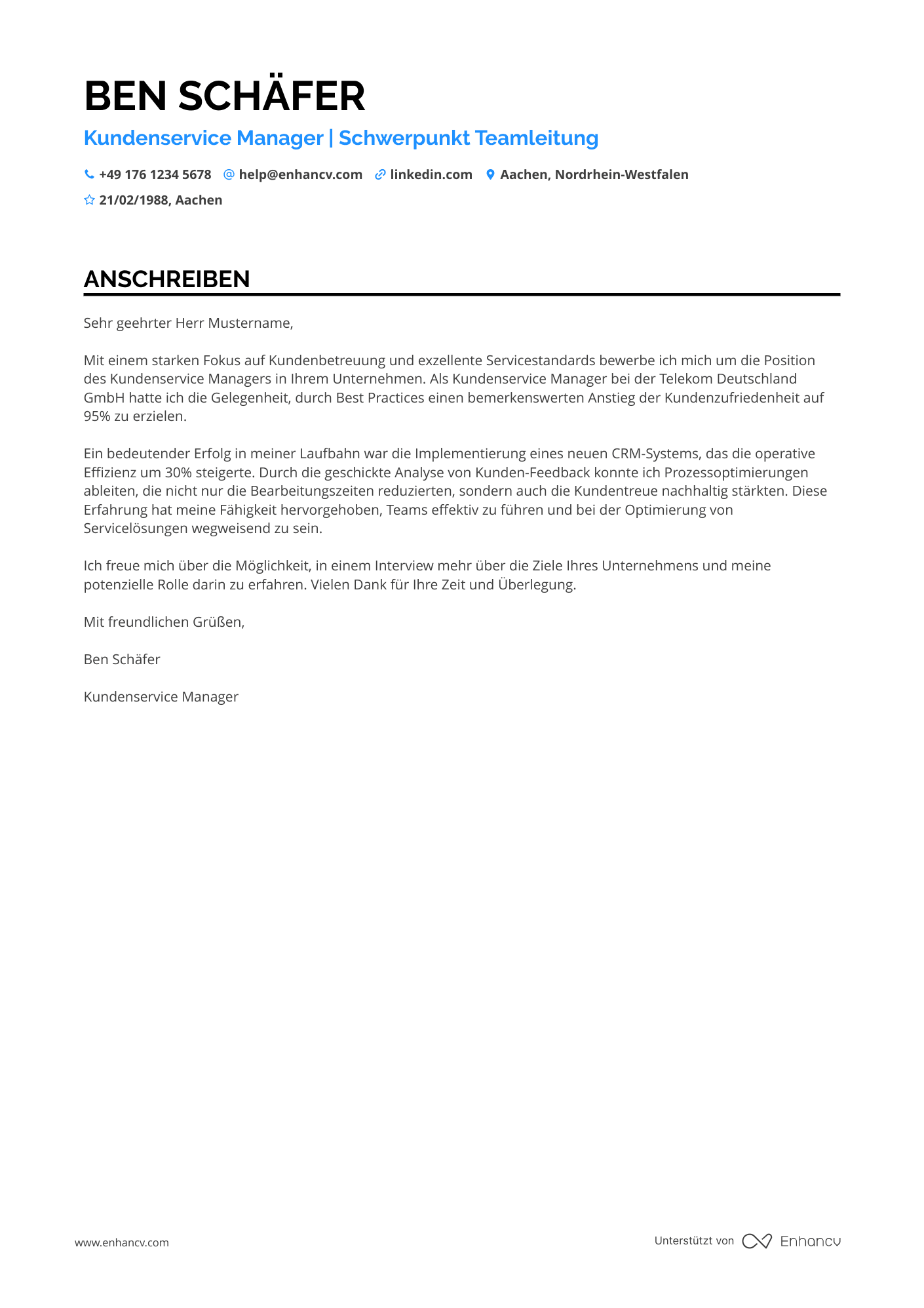 Kundenservice Manager