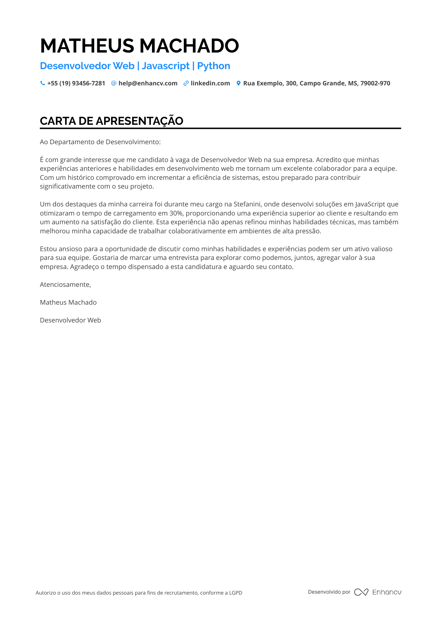 Desenvolvedor Meio período