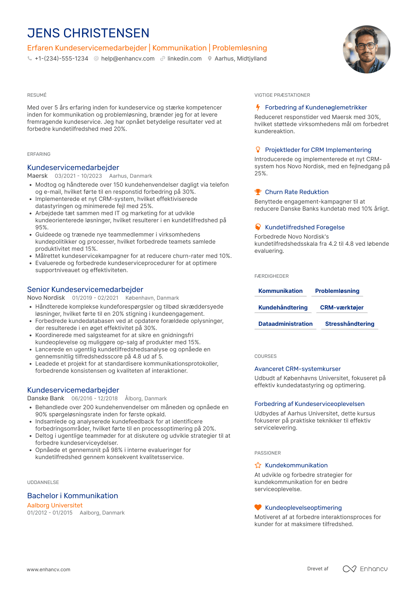 CV til Erfaren Kundeservicemedarbejder