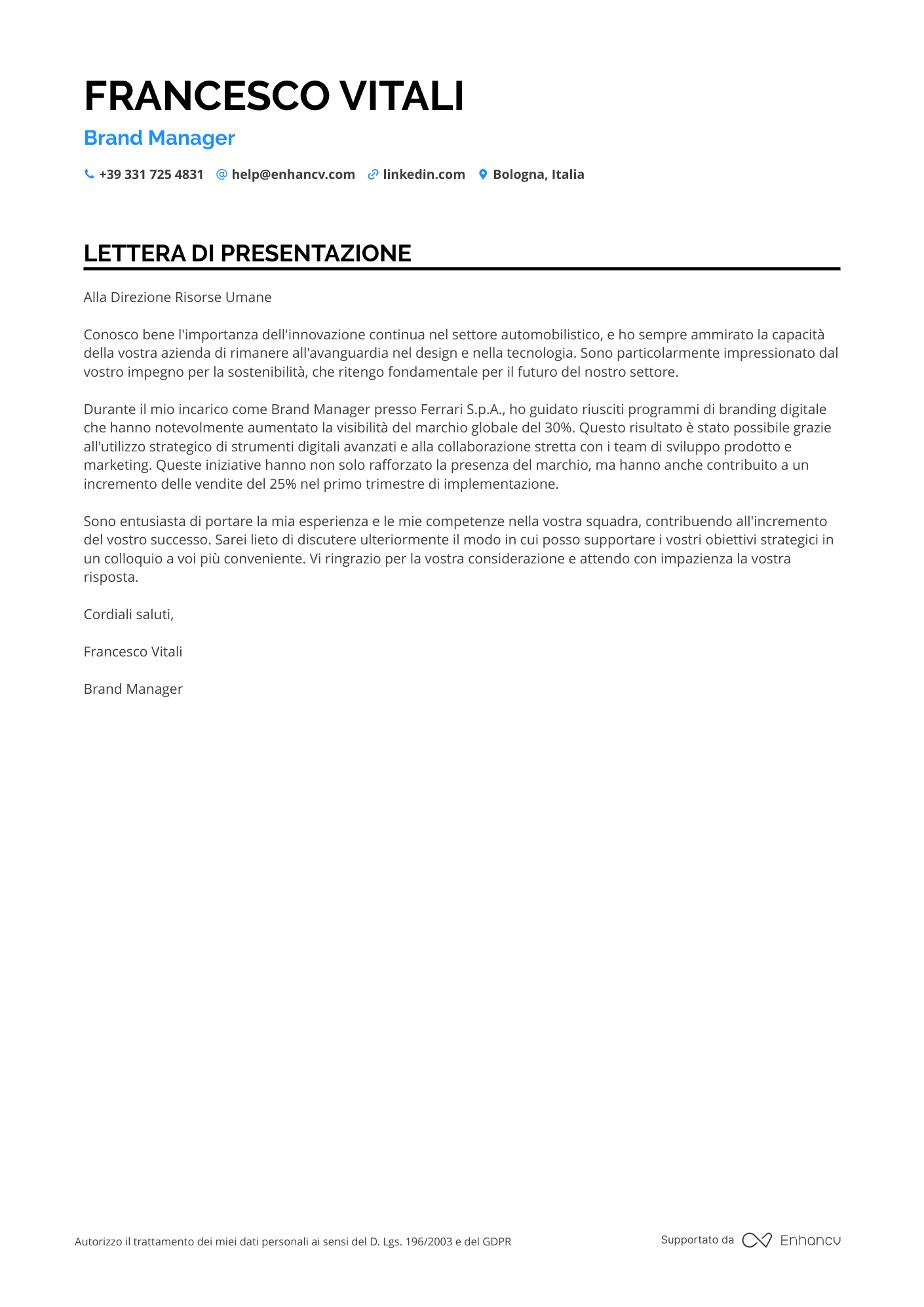 Responsabile Marketing e Branding