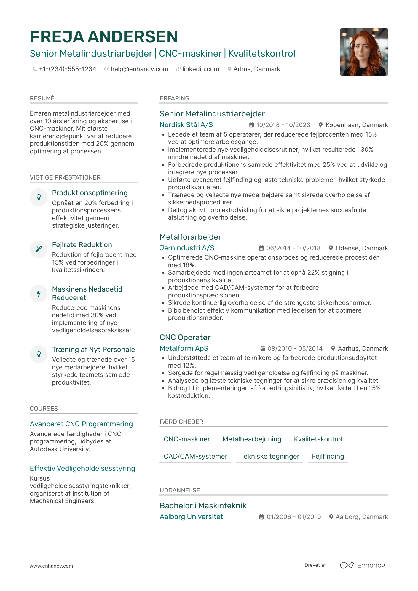 CV til Metalindustriarbejder