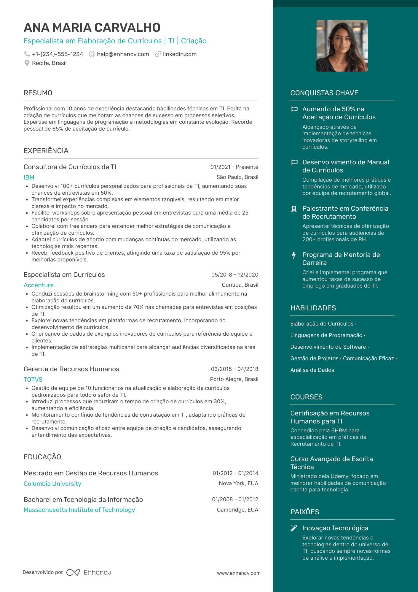 Currículo freelancer TI