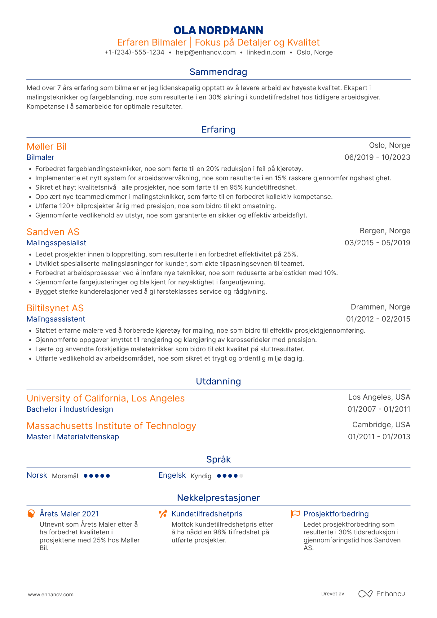 CV for Bilmaler