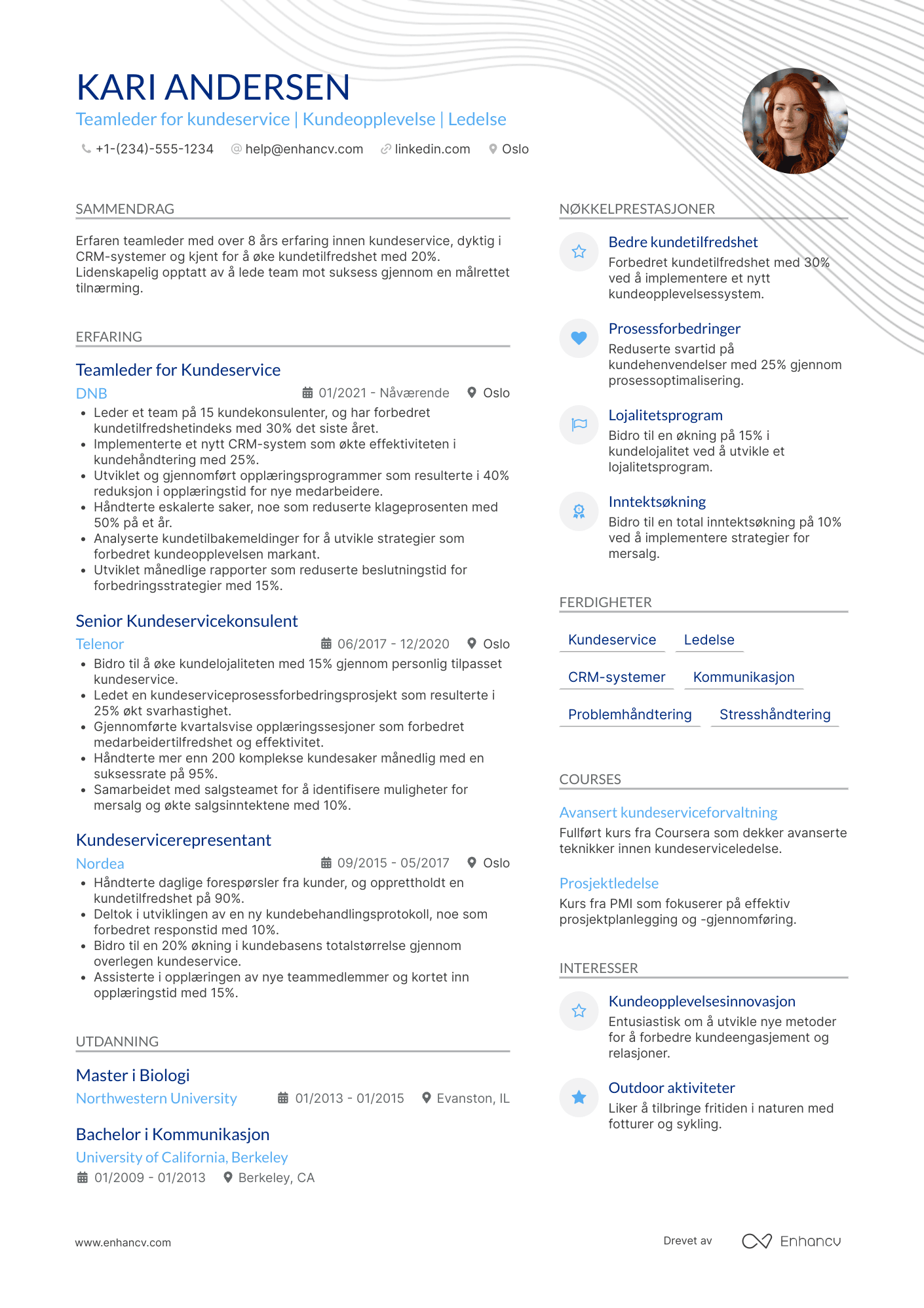 CV for Teamleder for kundeservice