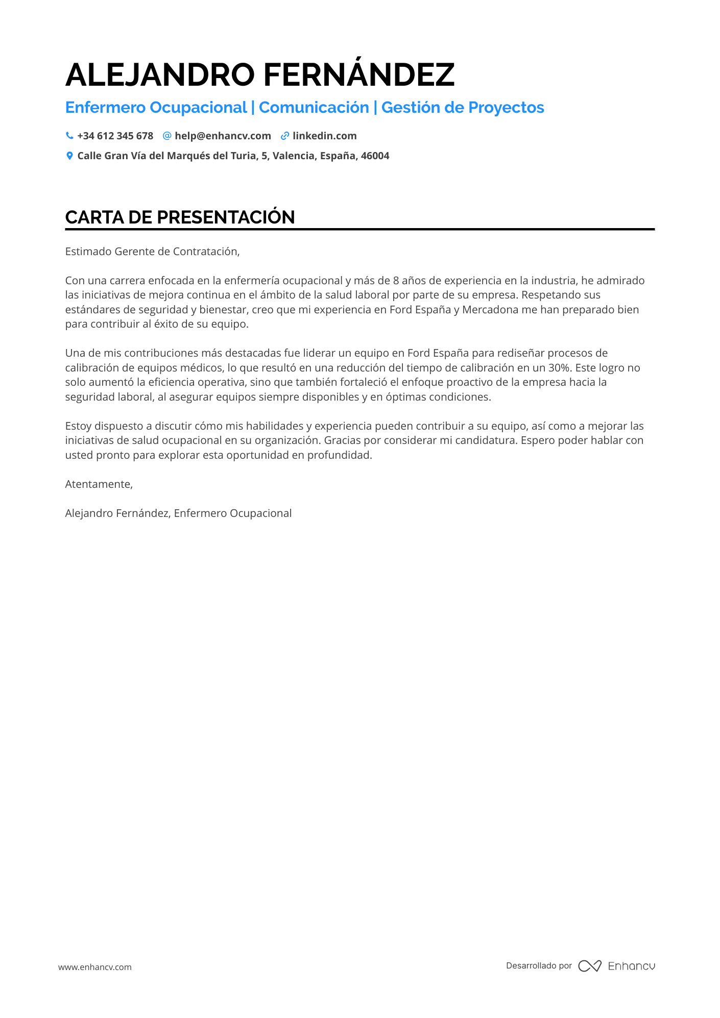 Enfermera de Salud Ocupacional
