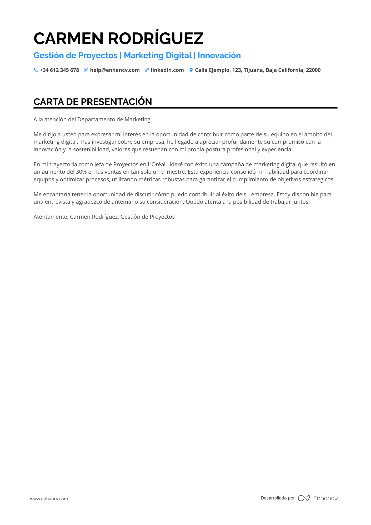 Gerente de Proyecto de Marketing