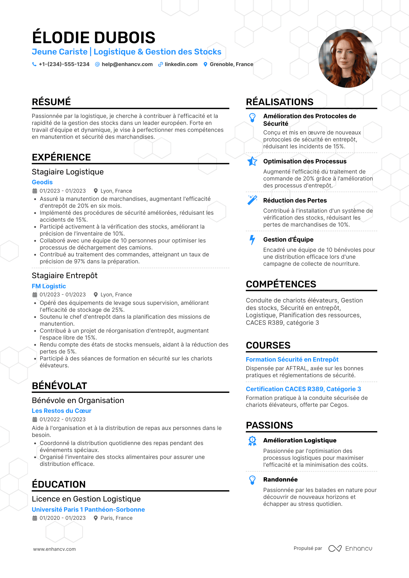 CV de cariste débutant