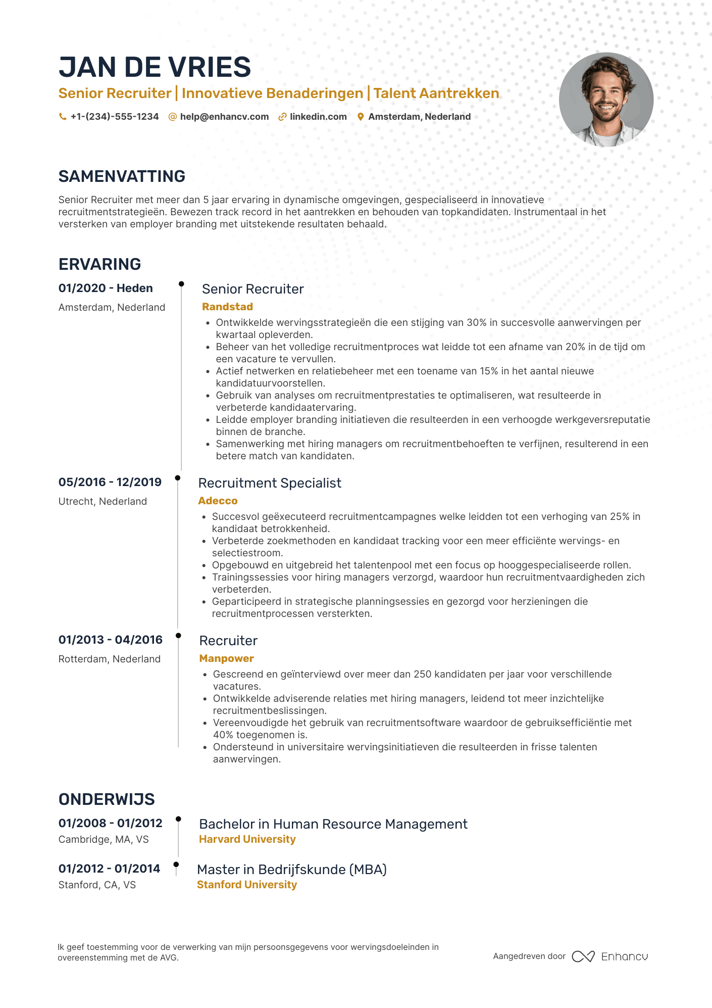 CV voor Senior Recruiter