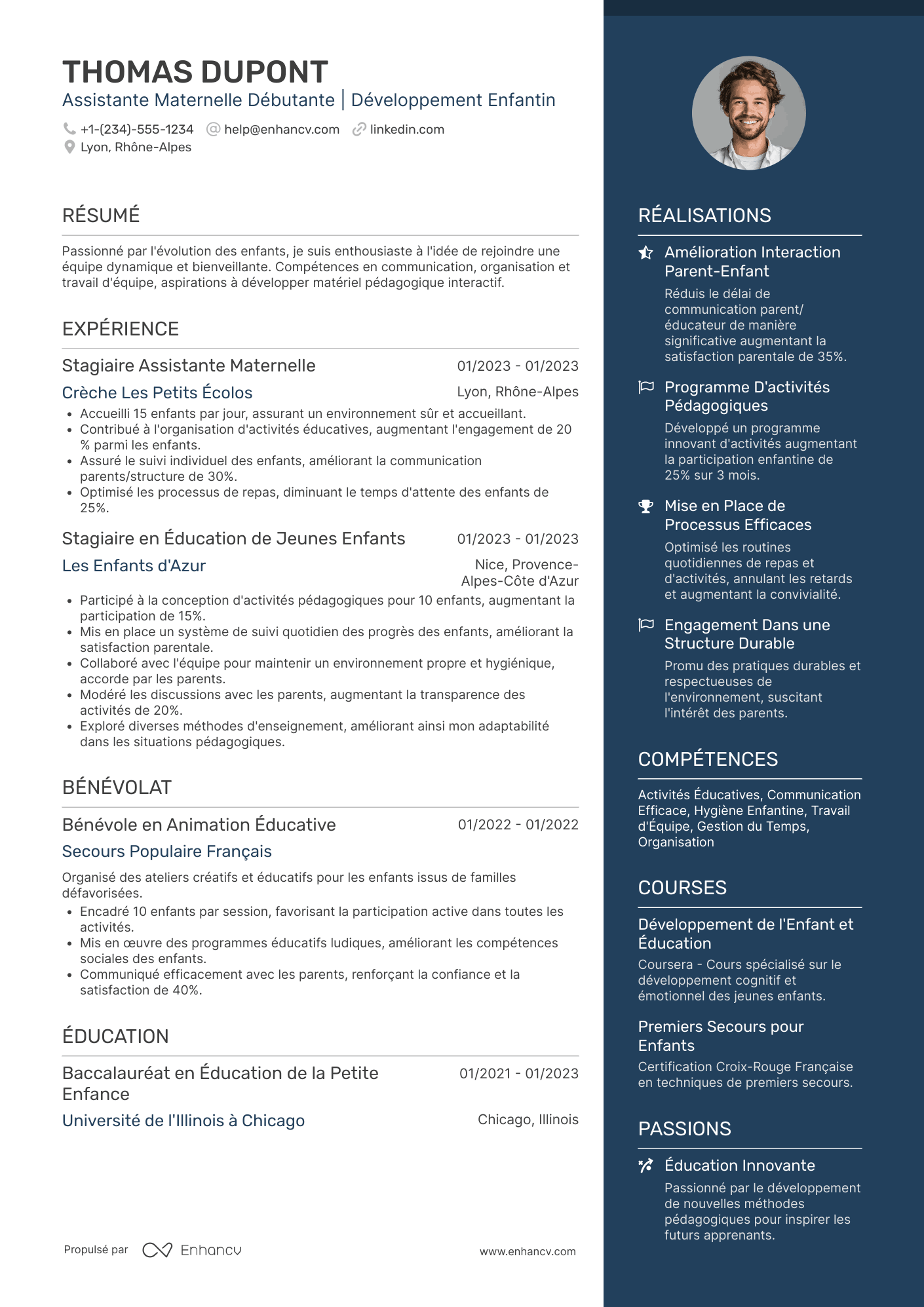 CV d’assistante maternelle débutante