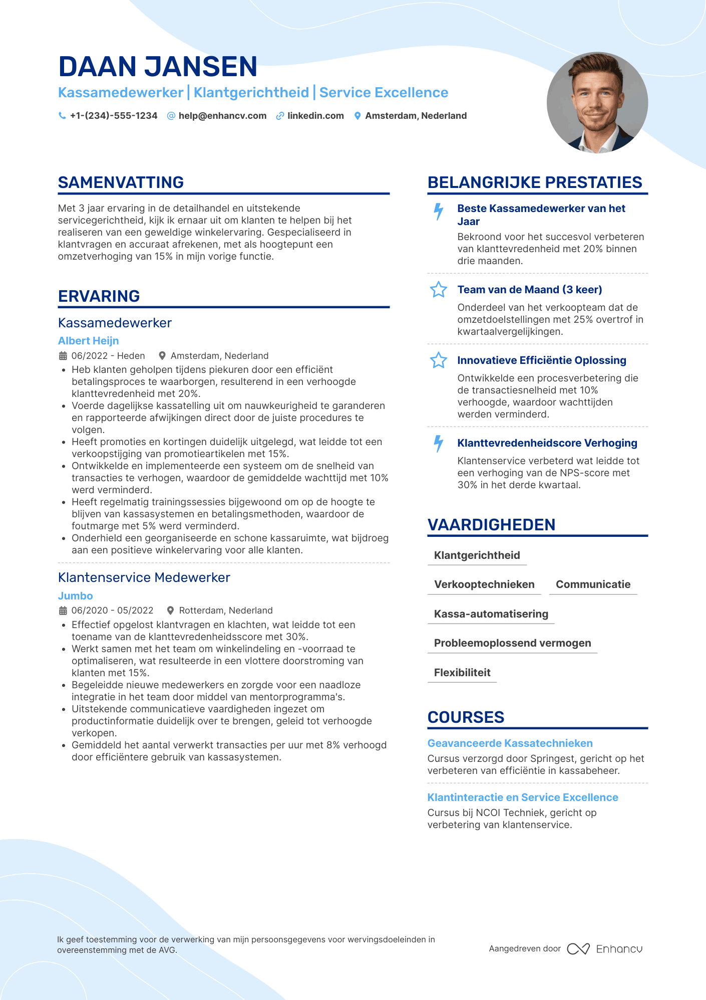 CV voor Bijbaantje kassamedewerker