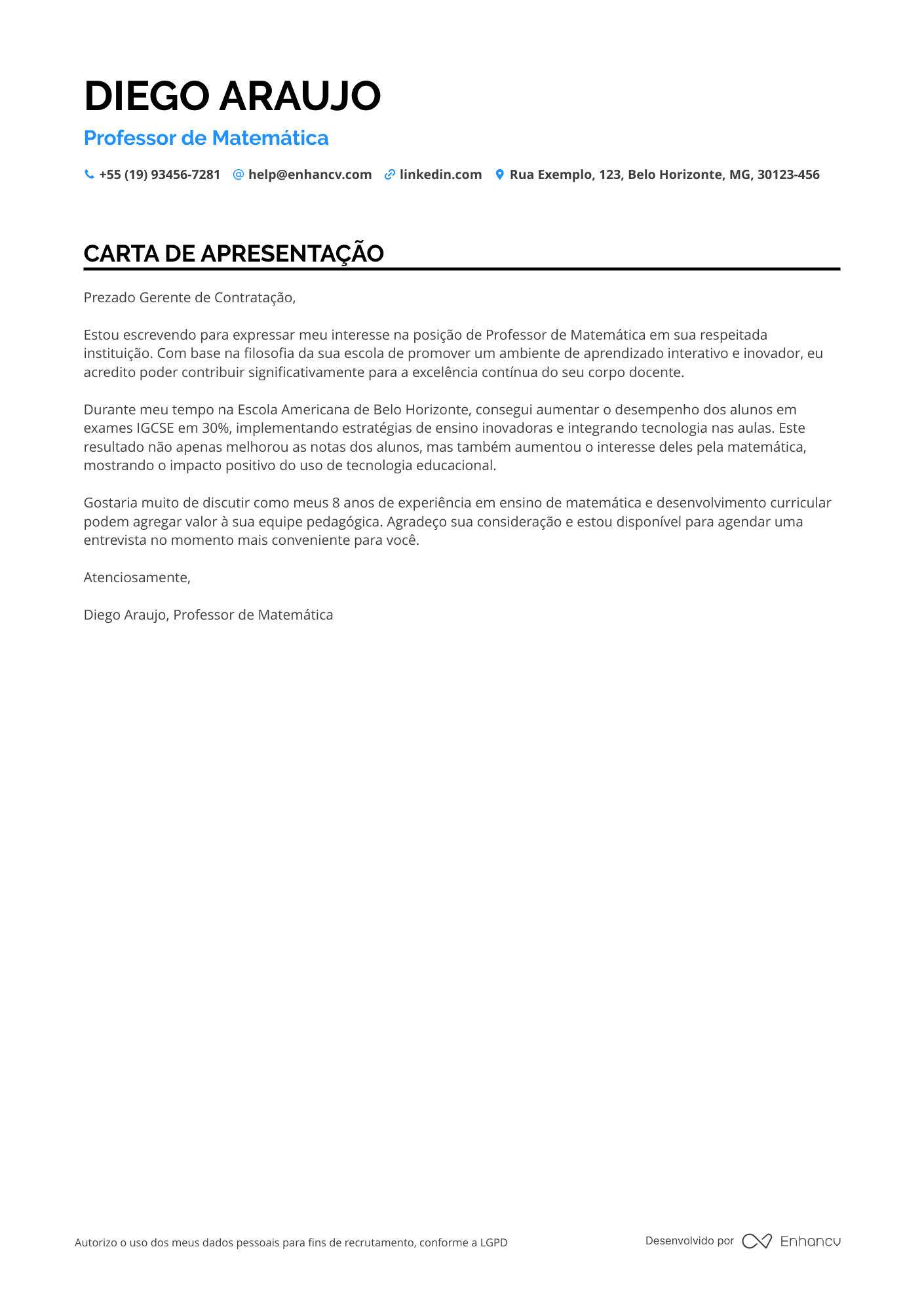 Professor de matemática Sênior