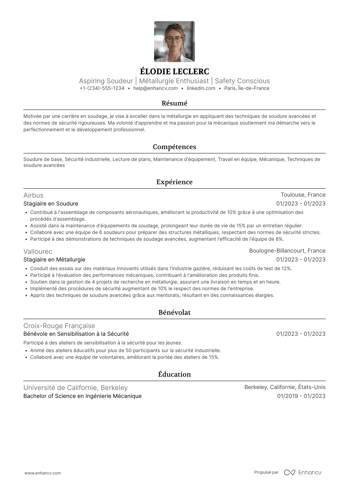 CV de soudeur sans expérience