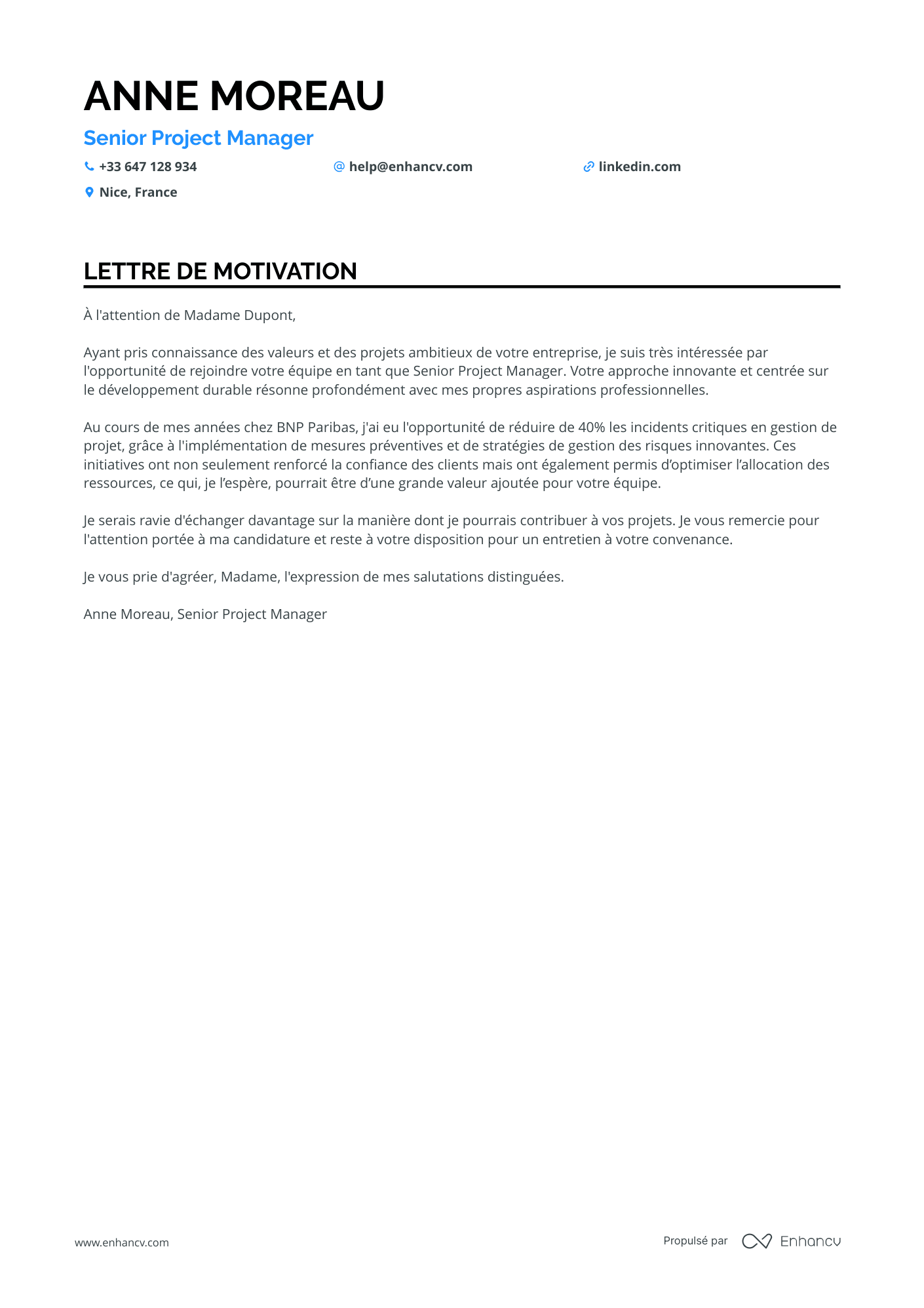 Chef de Projet Senior