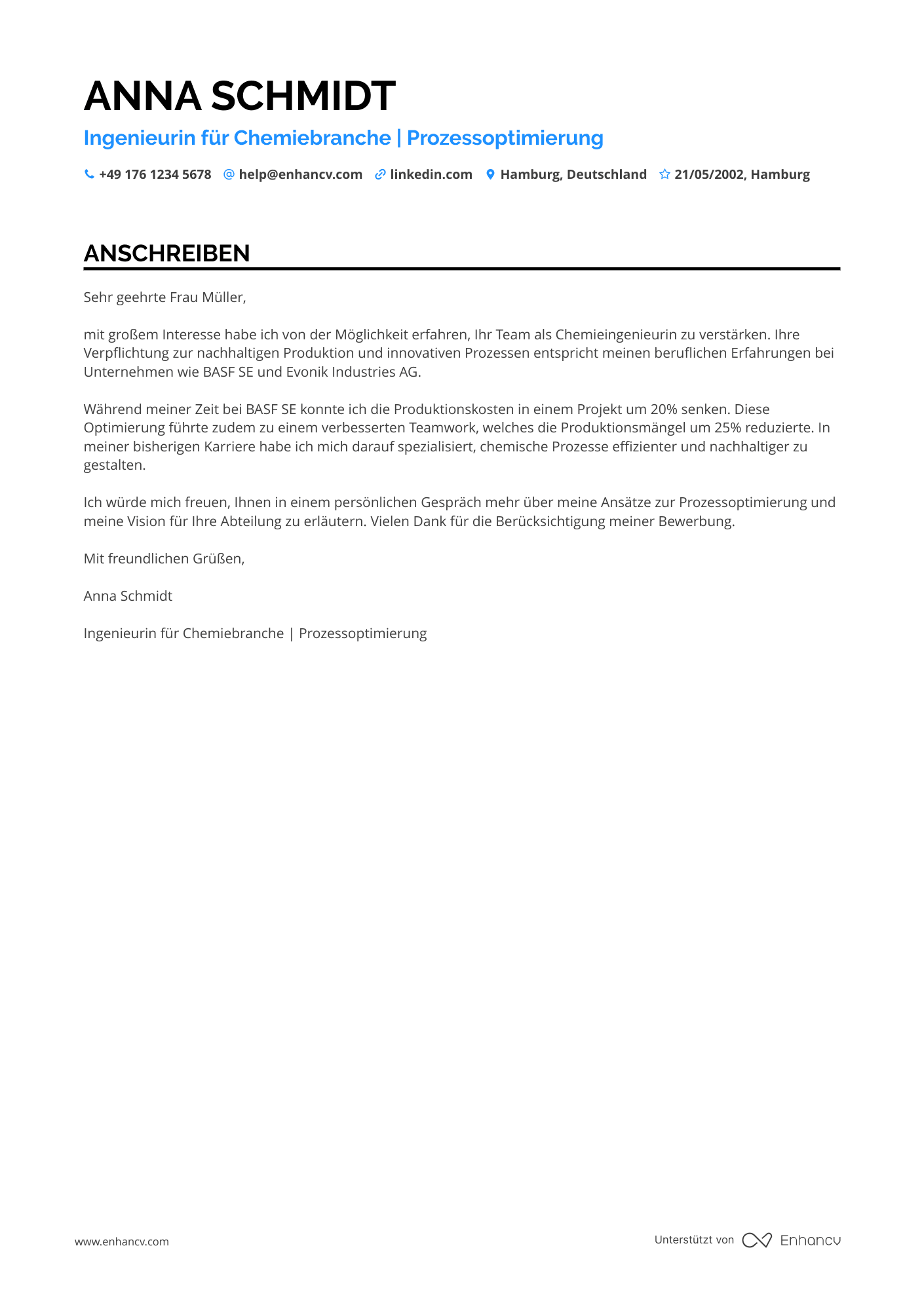 Ingenieur für Chemieindustrie