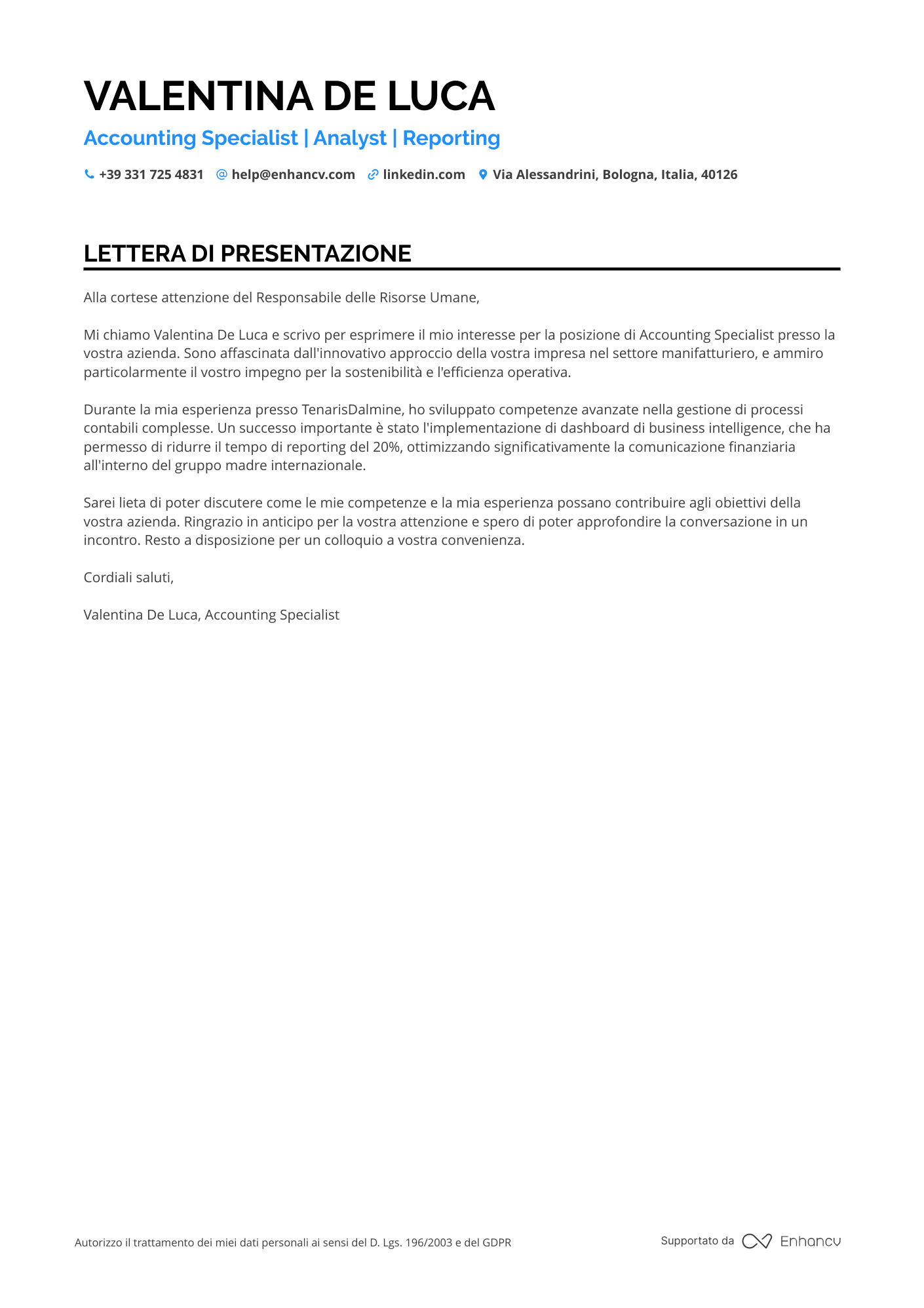 Contabile di società manifatturiere