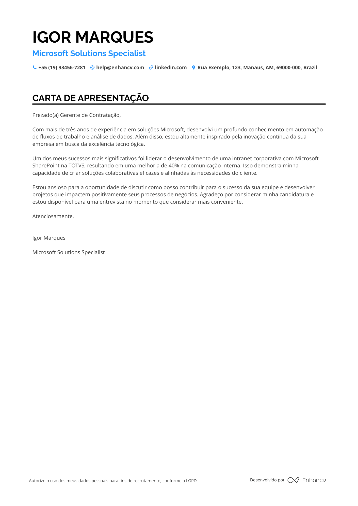 Especialista em Soluções Microsoft
