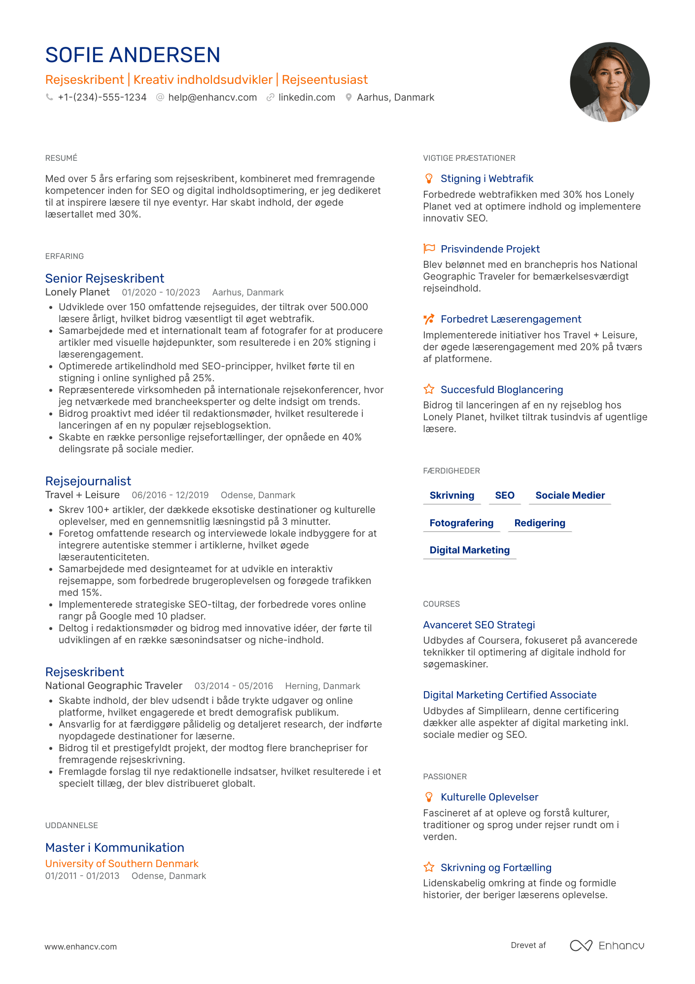 CV til Rejseskribent