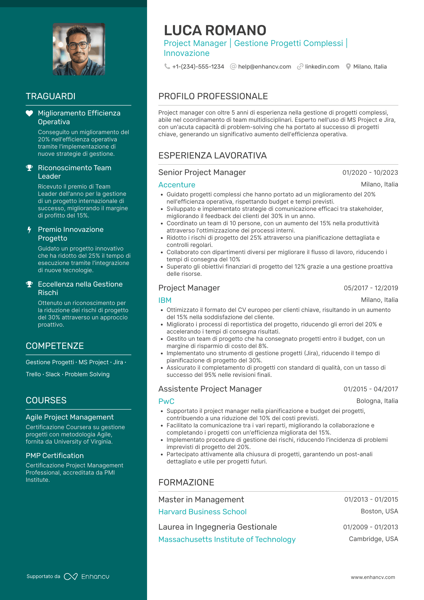 CV europeo Project manager
