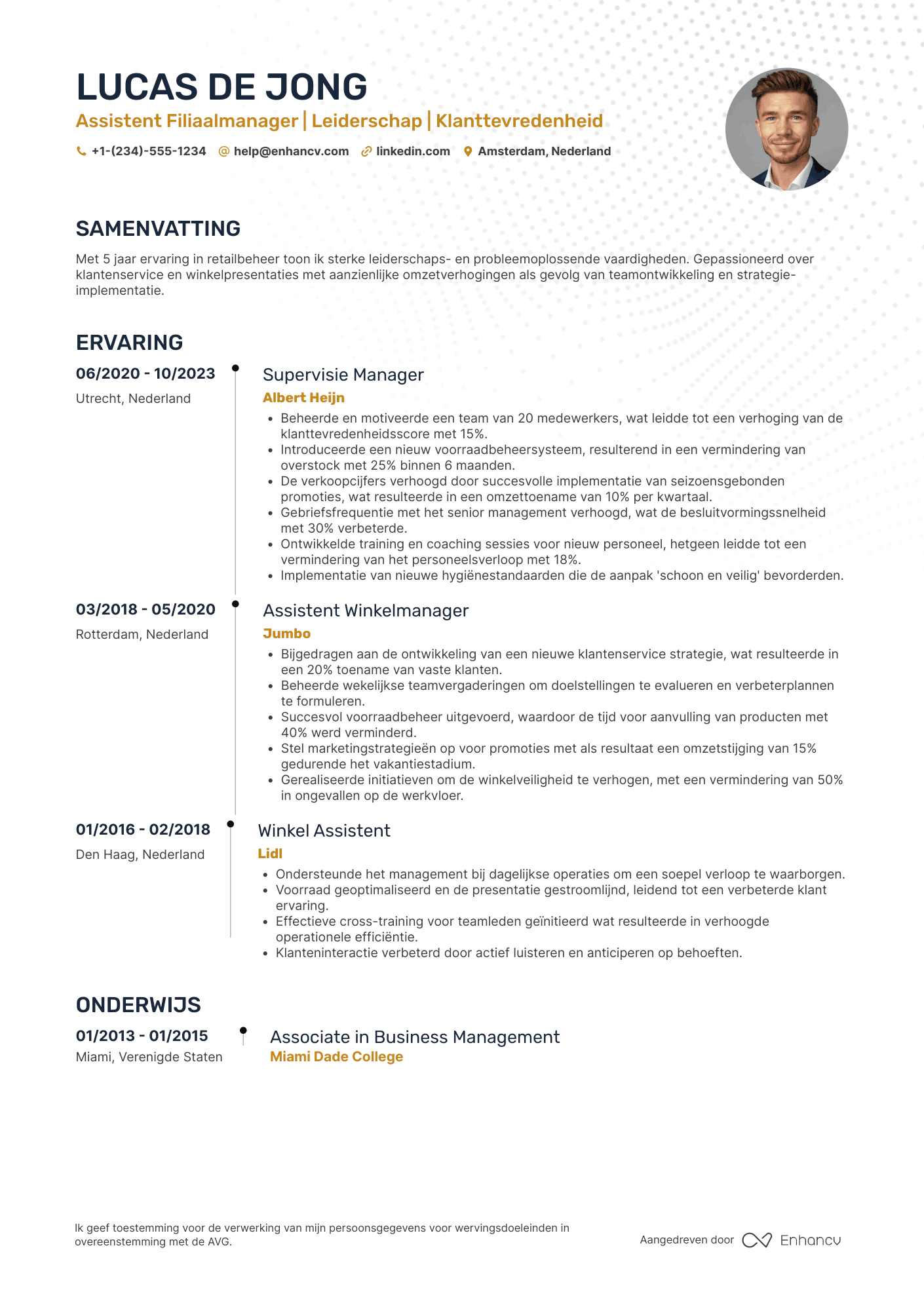 CV voor Lidl Assistant Store Manager