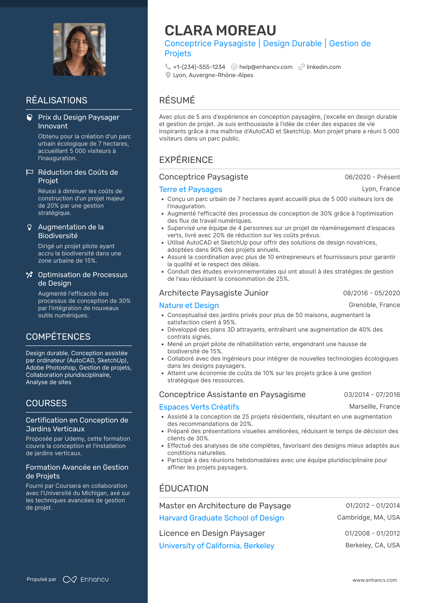 CV de concepteur paysagiste