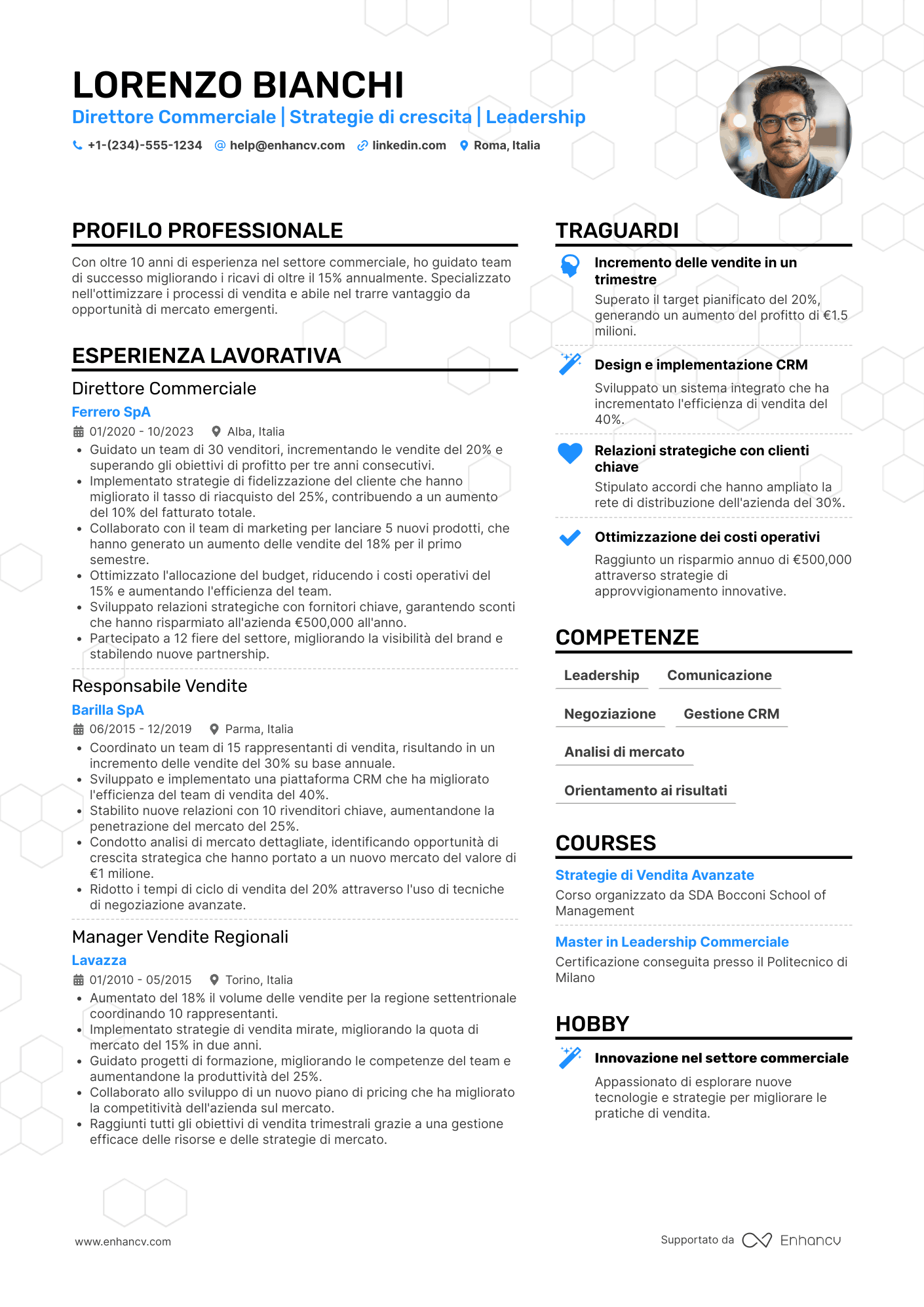 CV Direttore commerciale