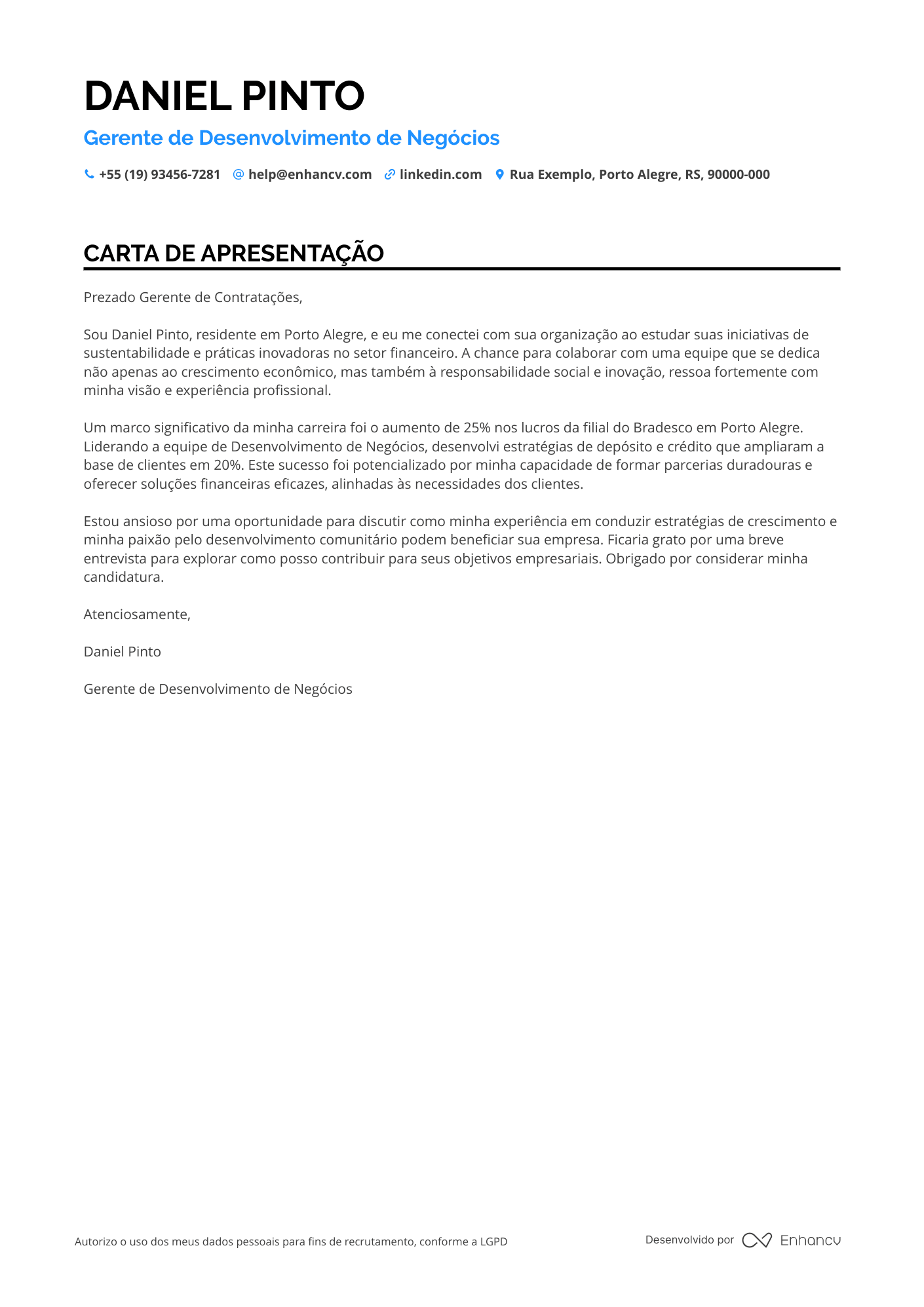 Gerente de Desenvolvimento de Negócios