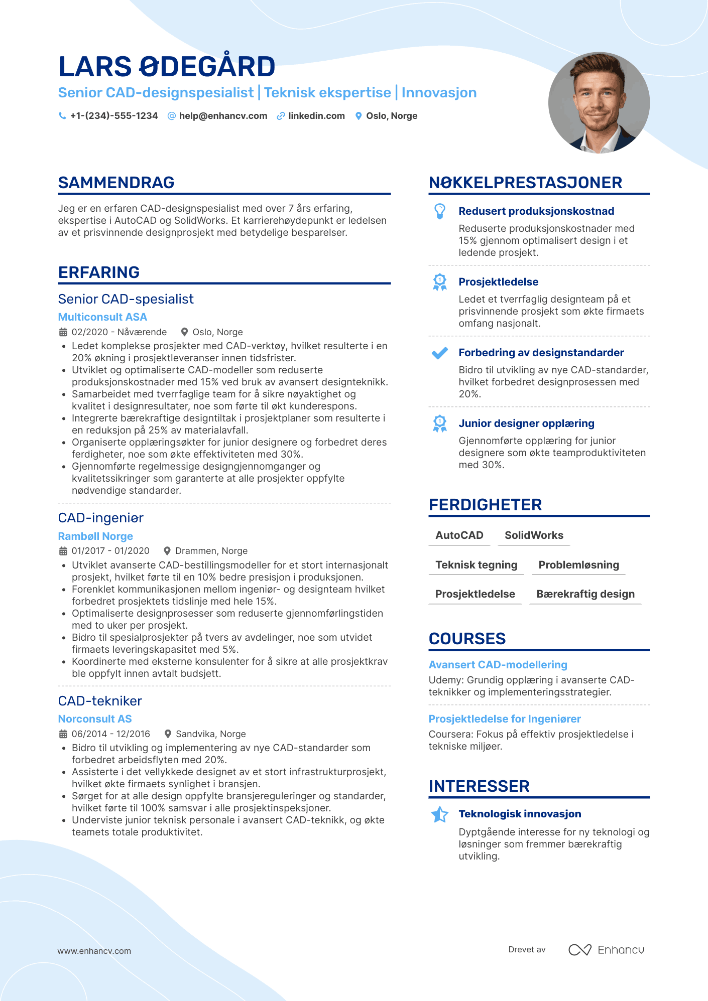 CV for Senior CAD designspesialist