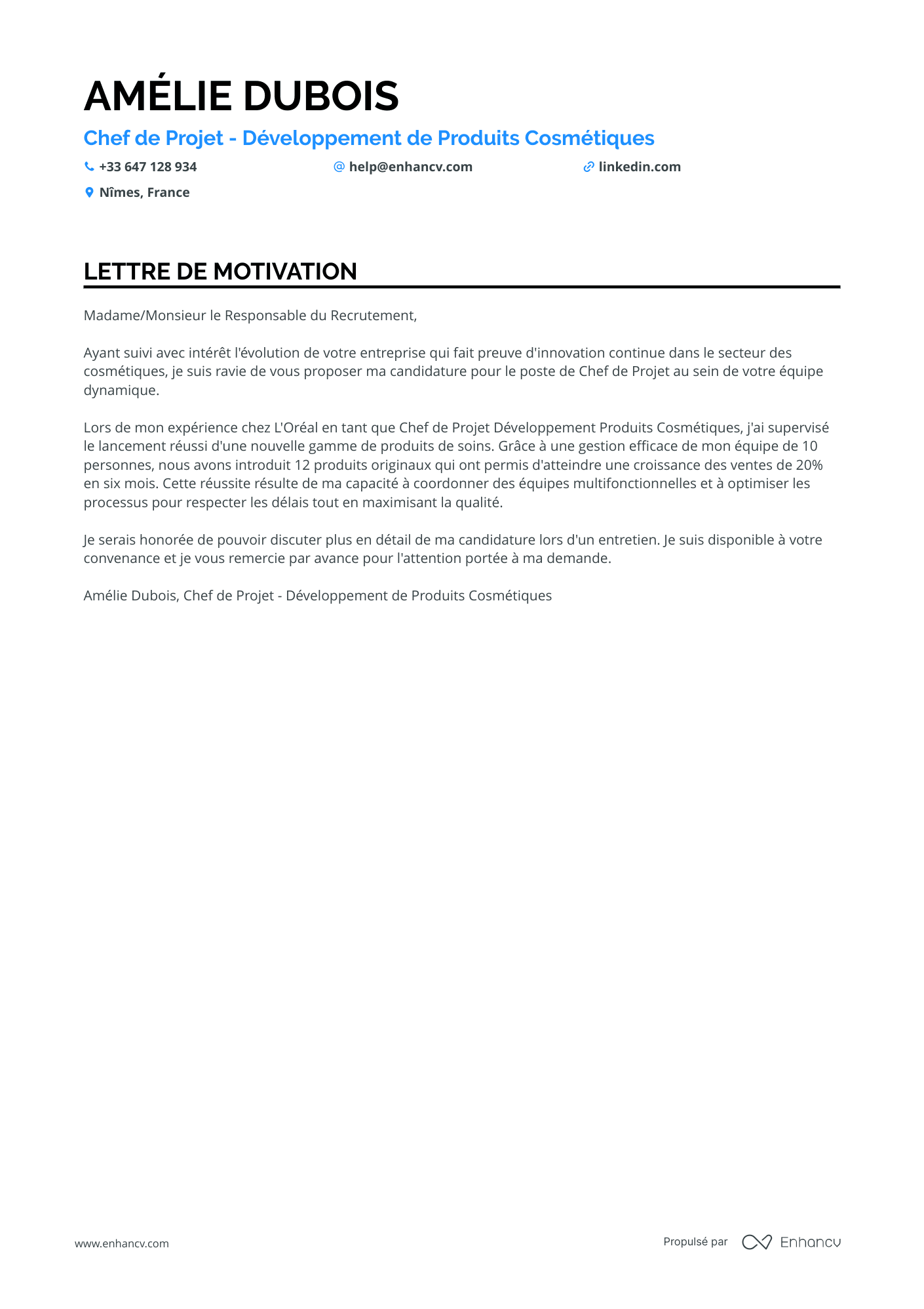 Chef de Projet Expérimenté